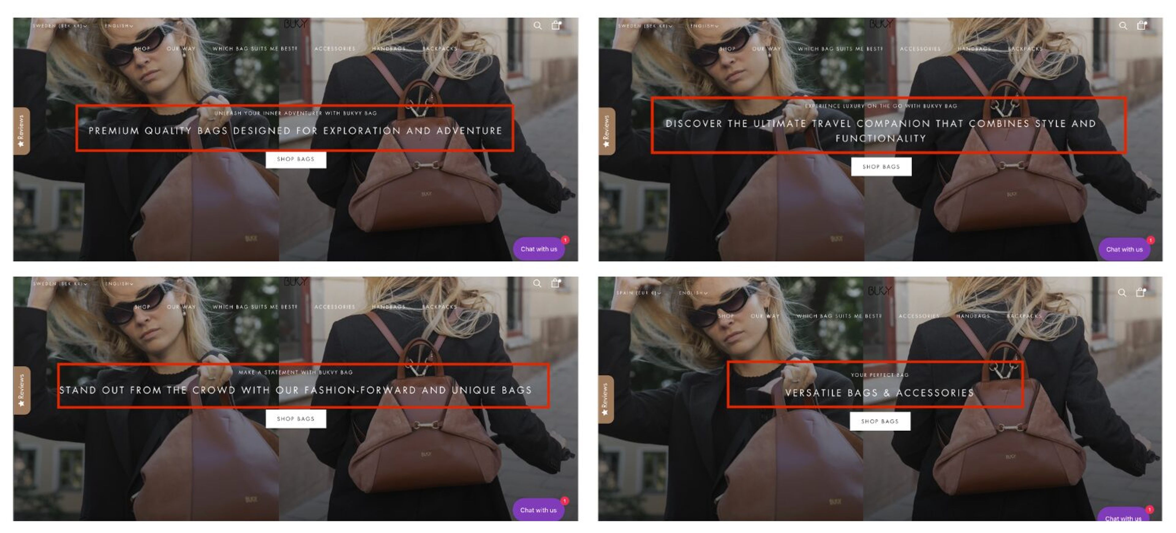 Bukvybag's multivariate testing achieved 45% increase in orders.