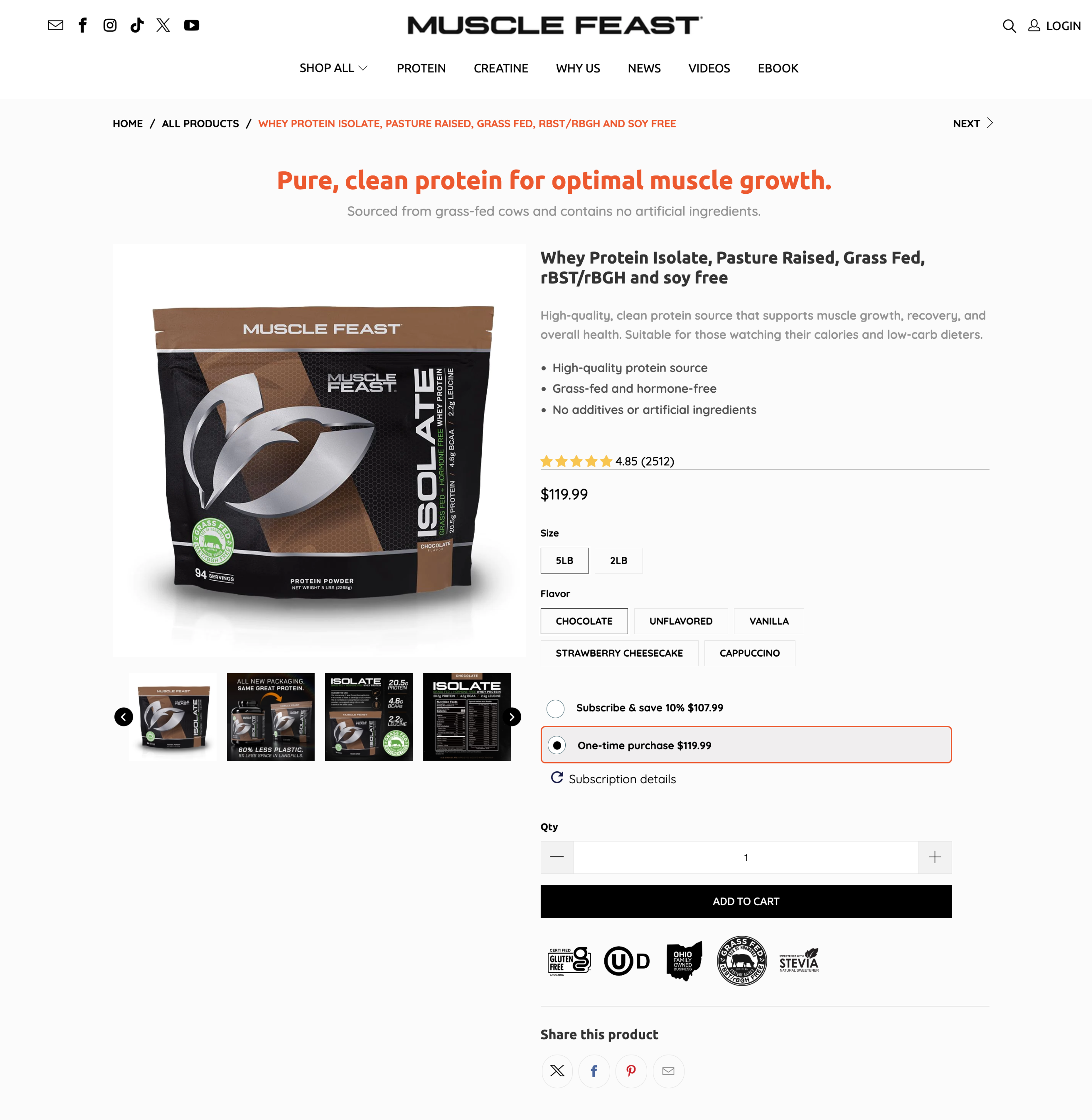Muscle Feast Shopify product page