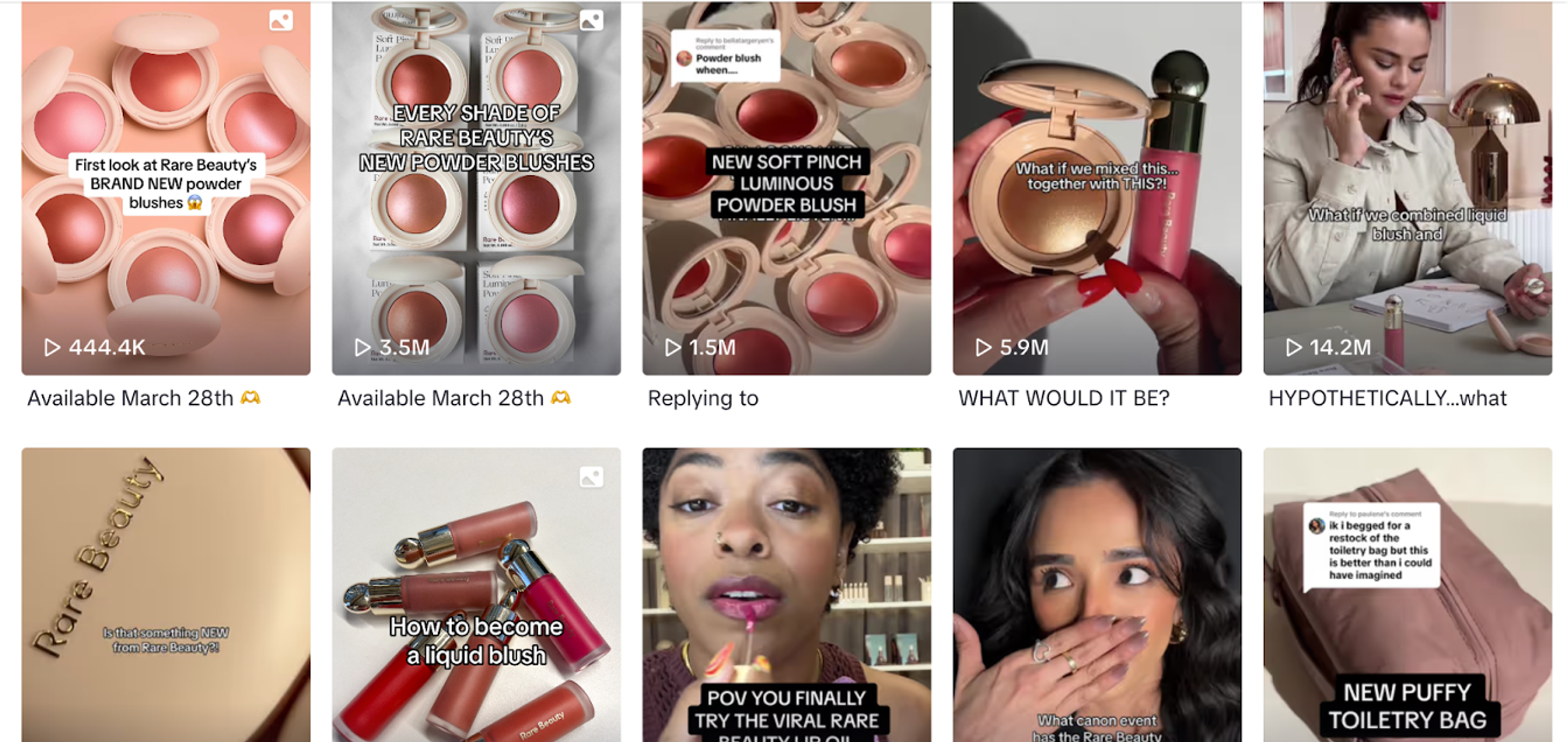 Rare Beauty TikTok content