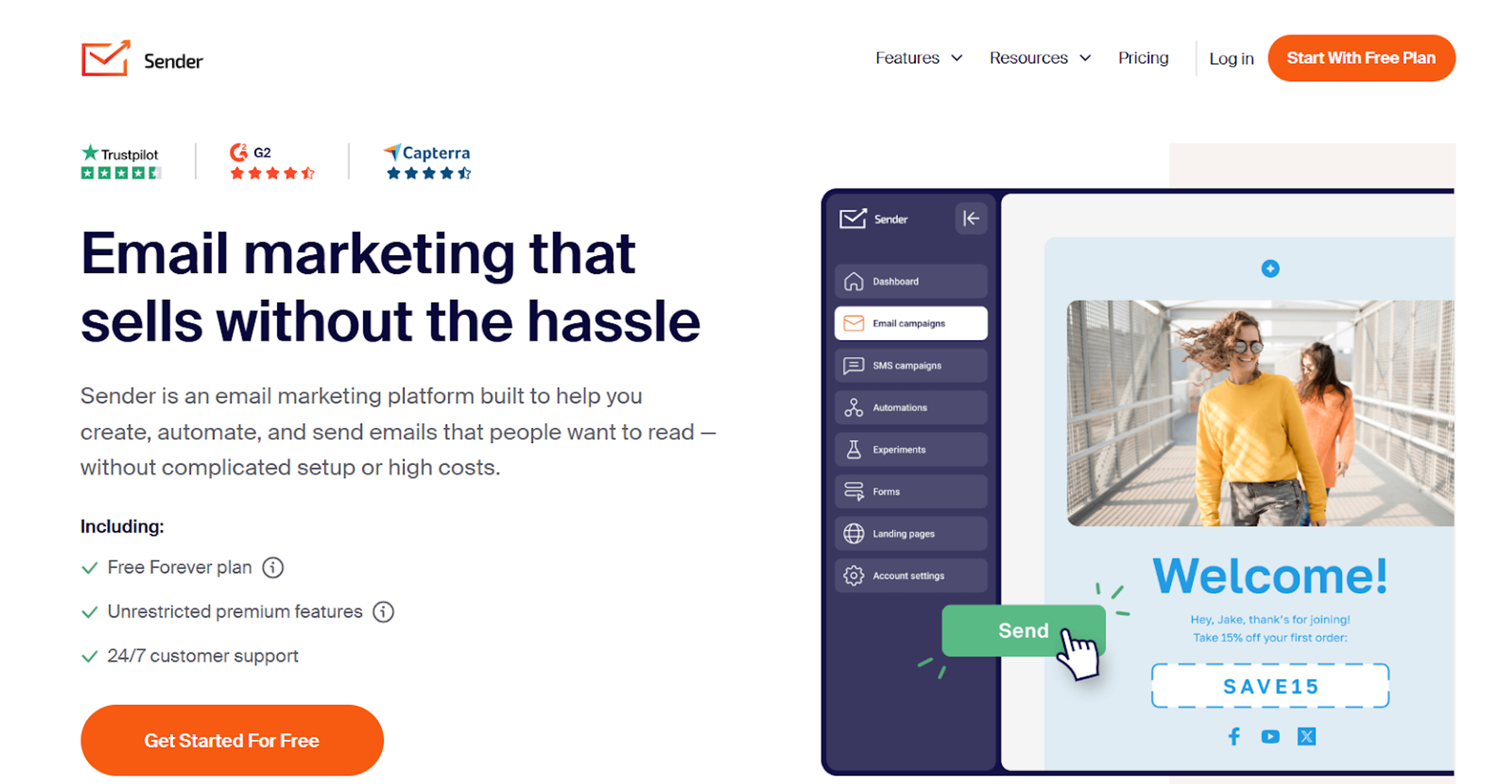 Sender email marketing software