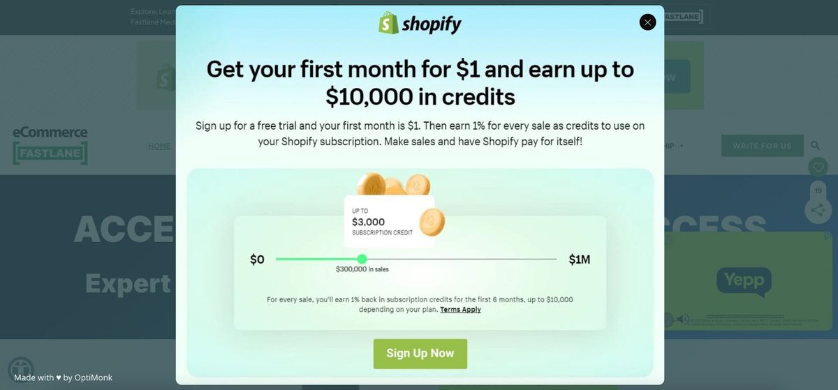 Ecommerce Fastlane popup