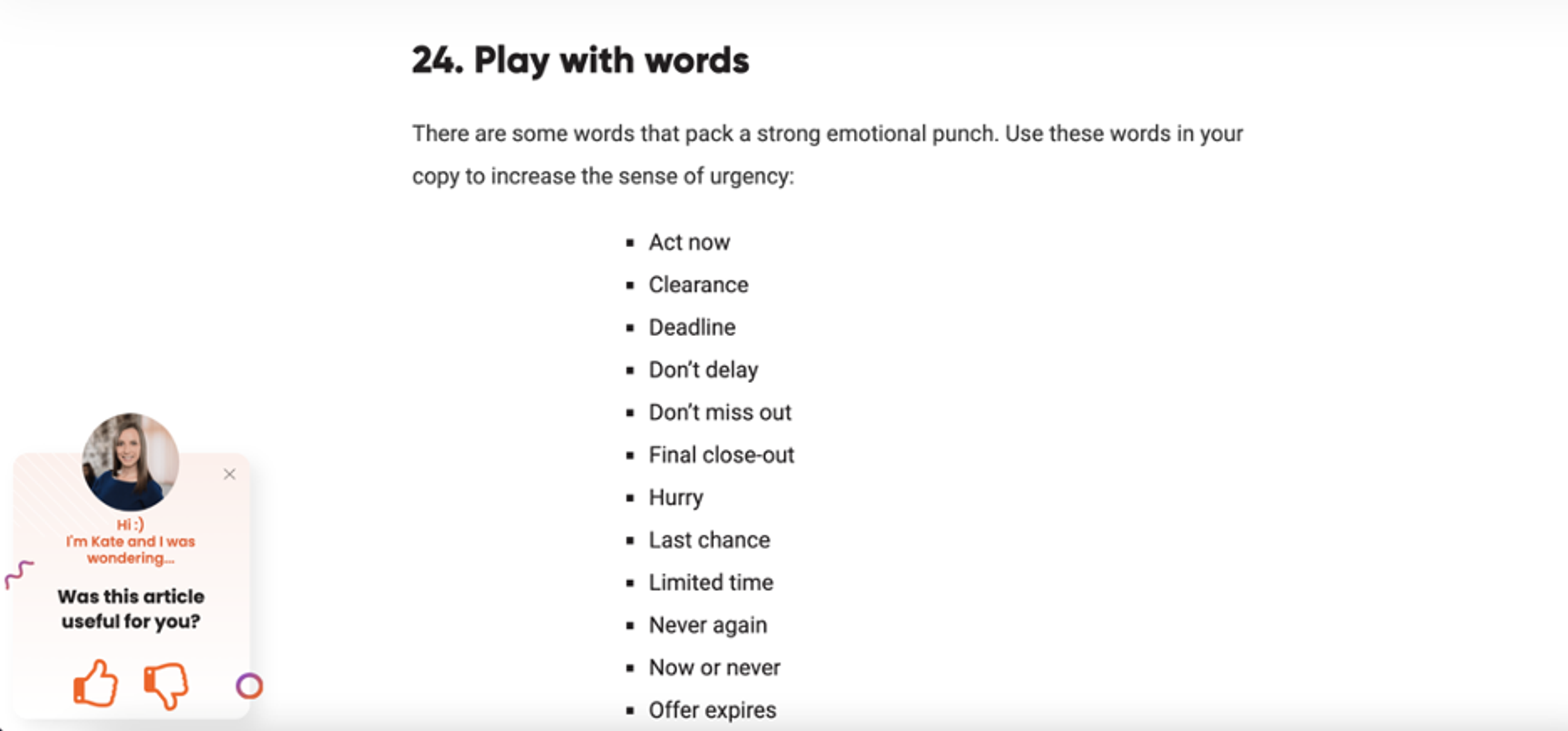Website popup survey example from OptiMonk