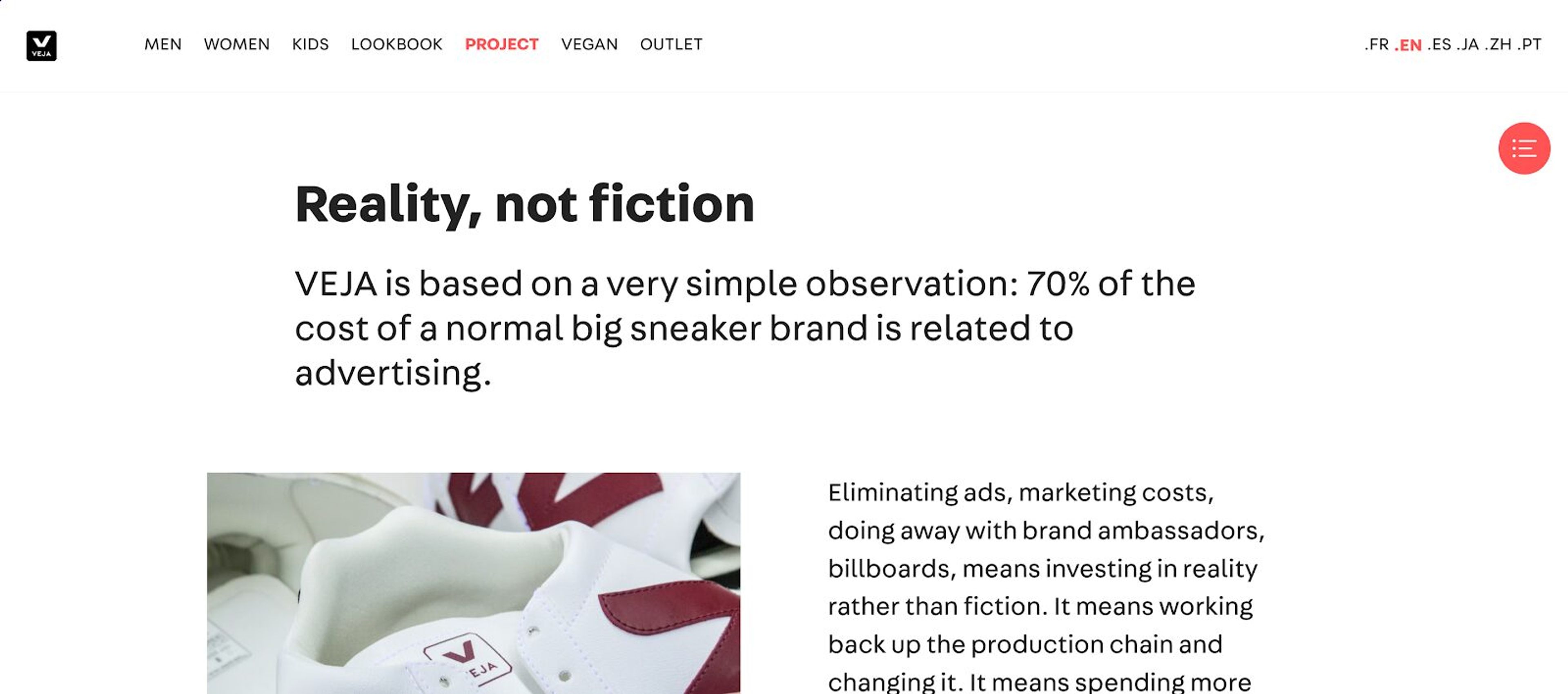 Veja's marketing communications