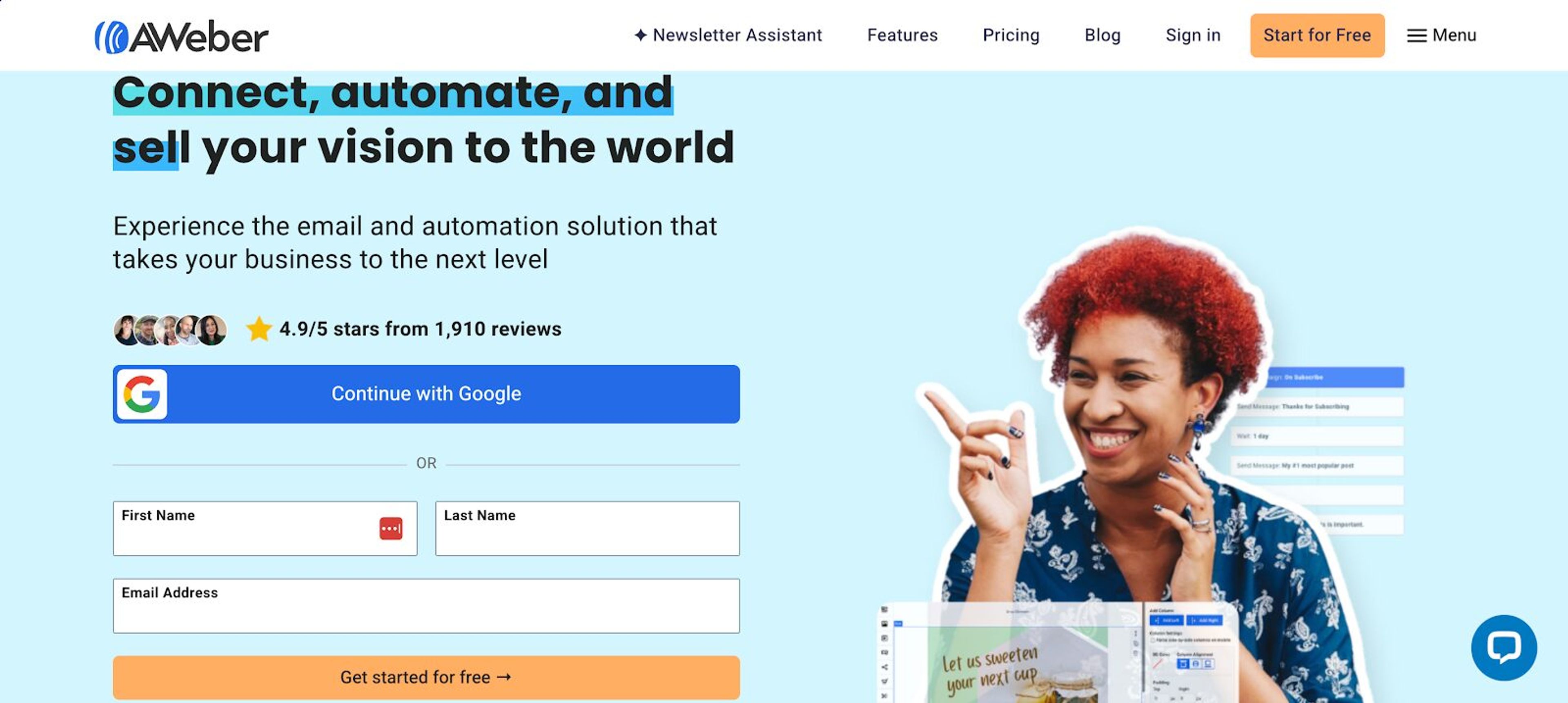 Easy email marketing and landing page tool