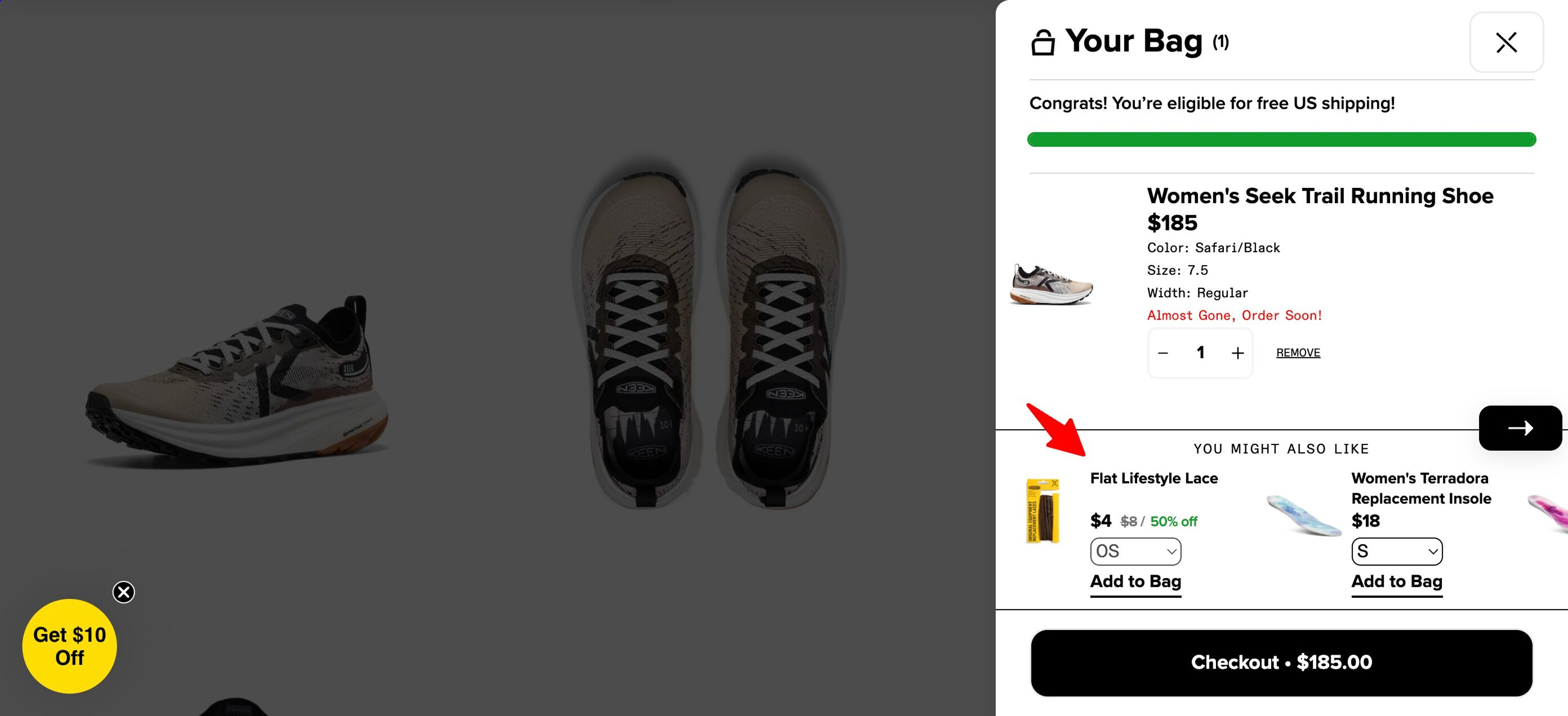 Keen Footwear uses large product images