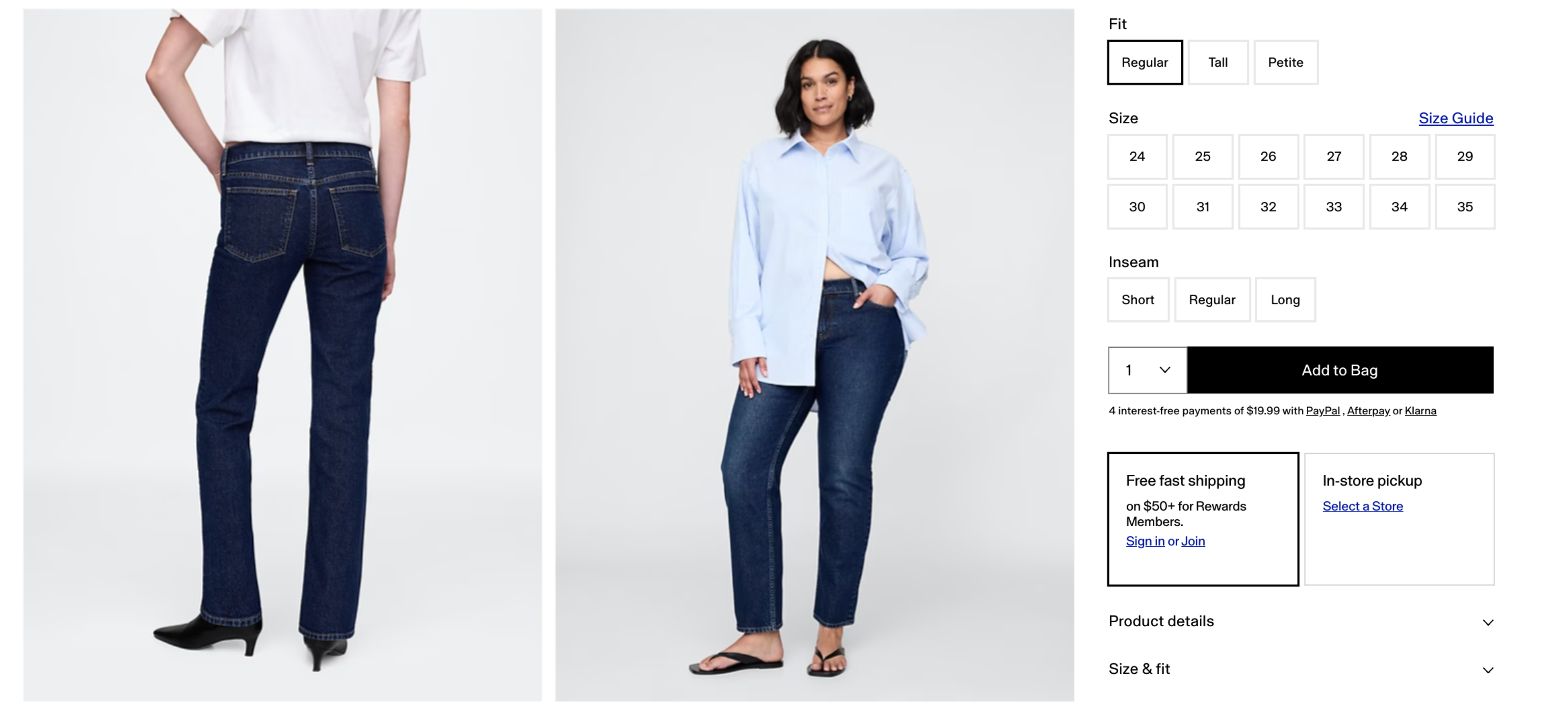 The products are presented on different body types.