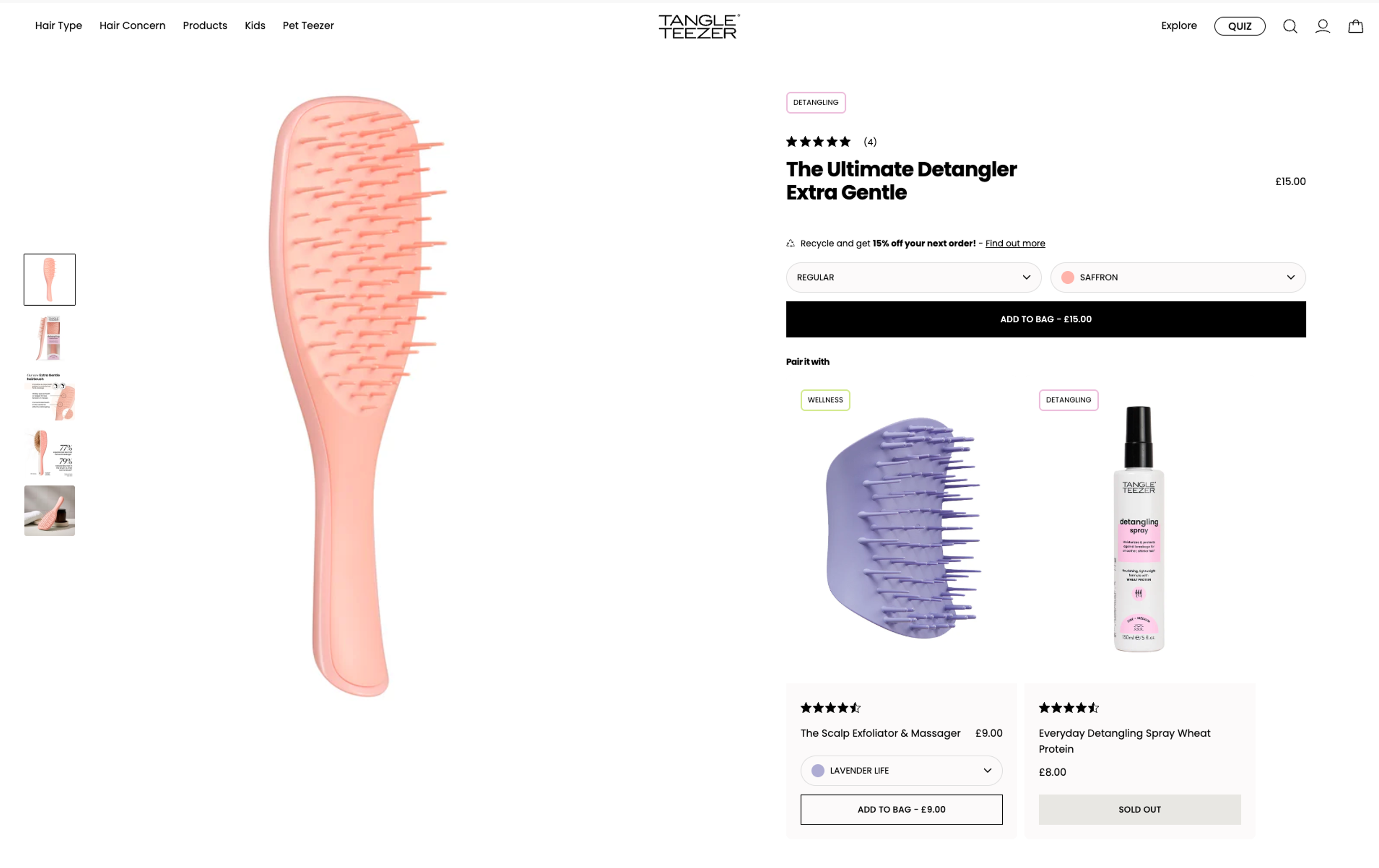 Tangle Teezer product page