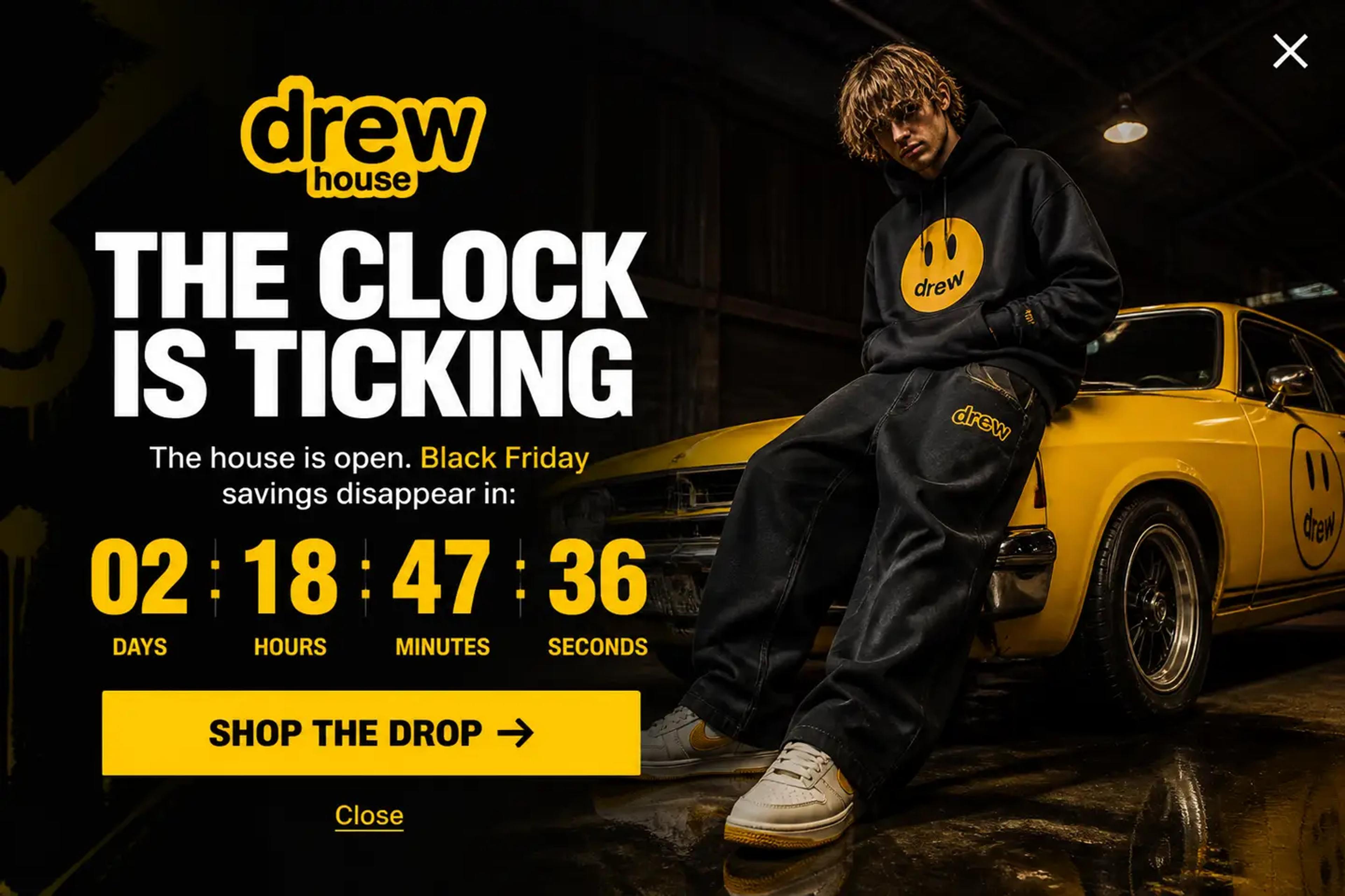 black friday popup with countdown 
