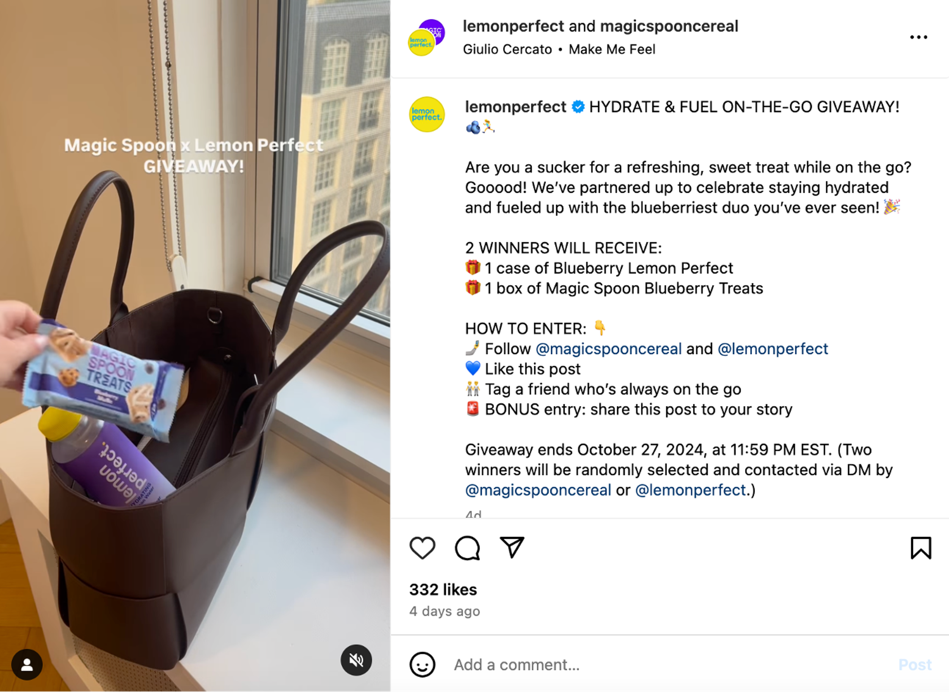 Magic Spoon Instagram giveaway