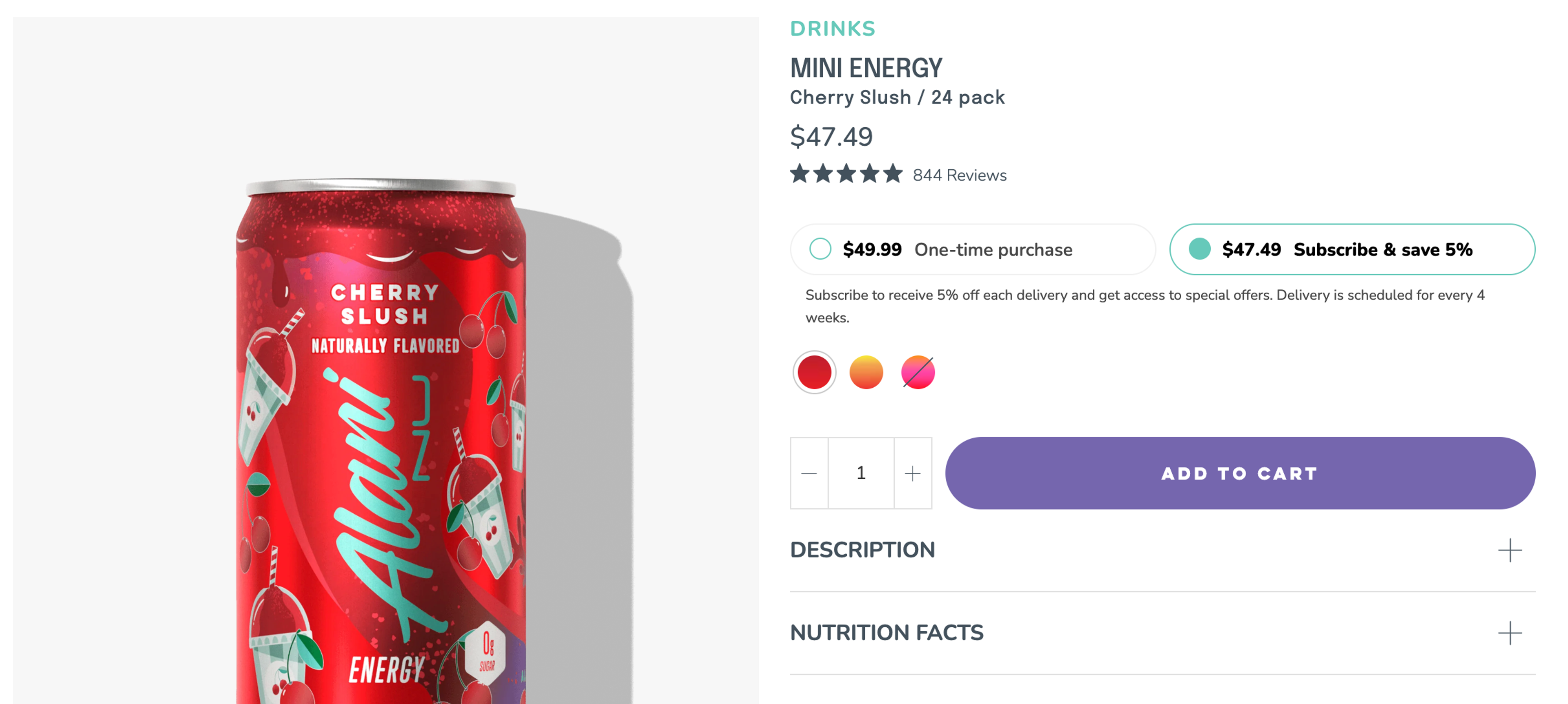 Alani Nu subscription model