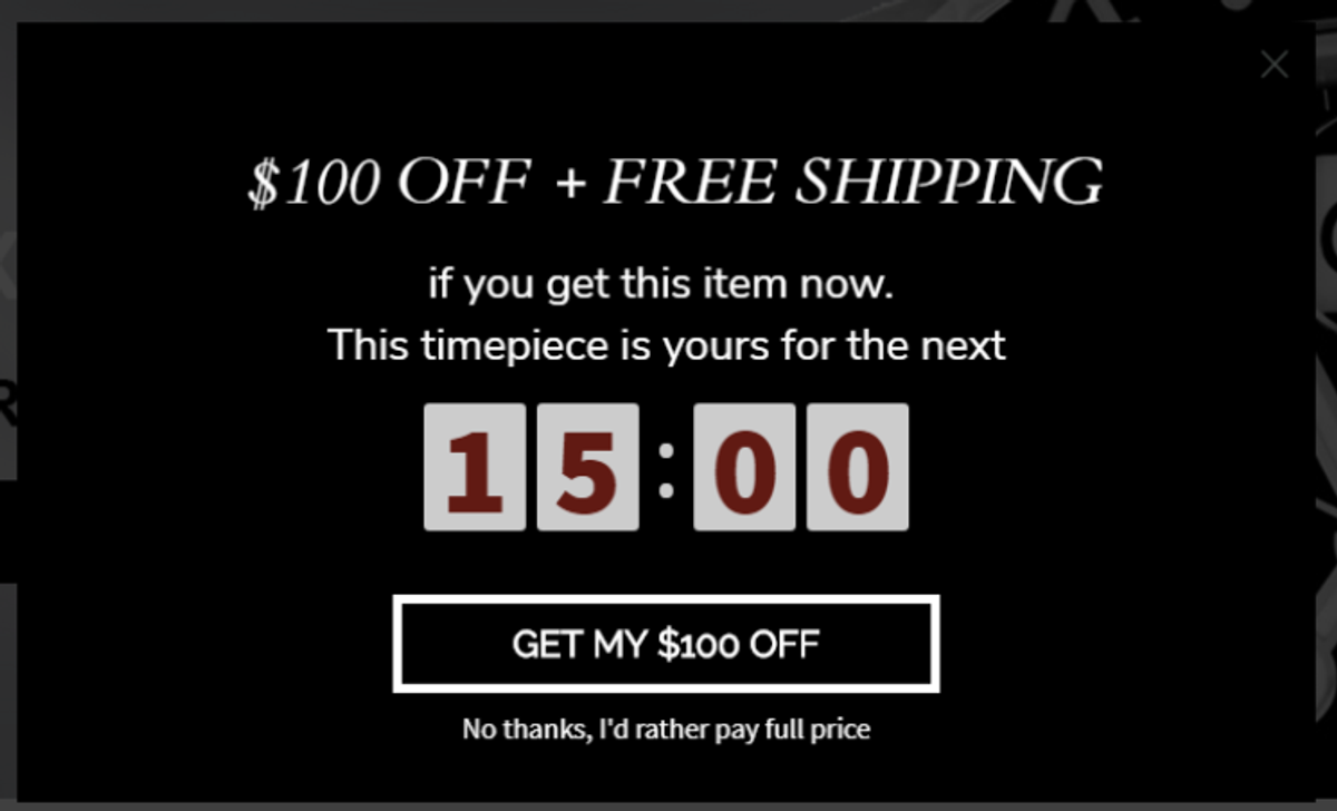 popup resulting in growth in revenue