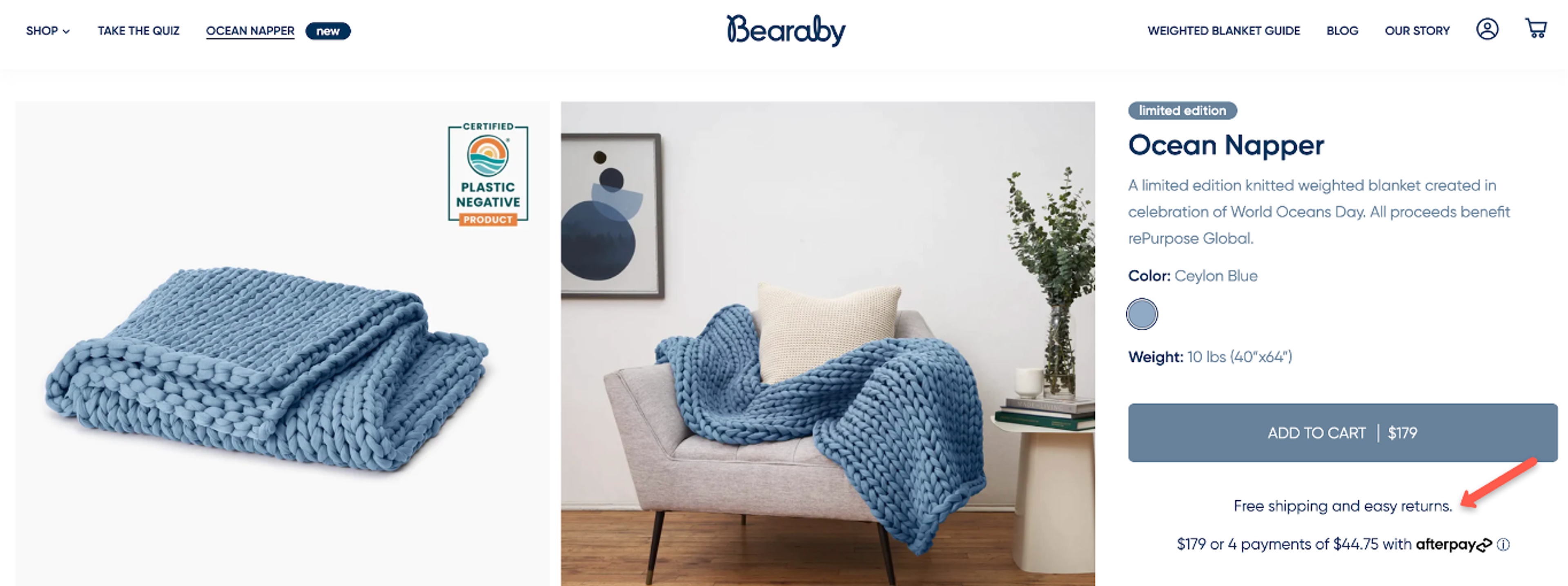 Bearaby high-converting product page example