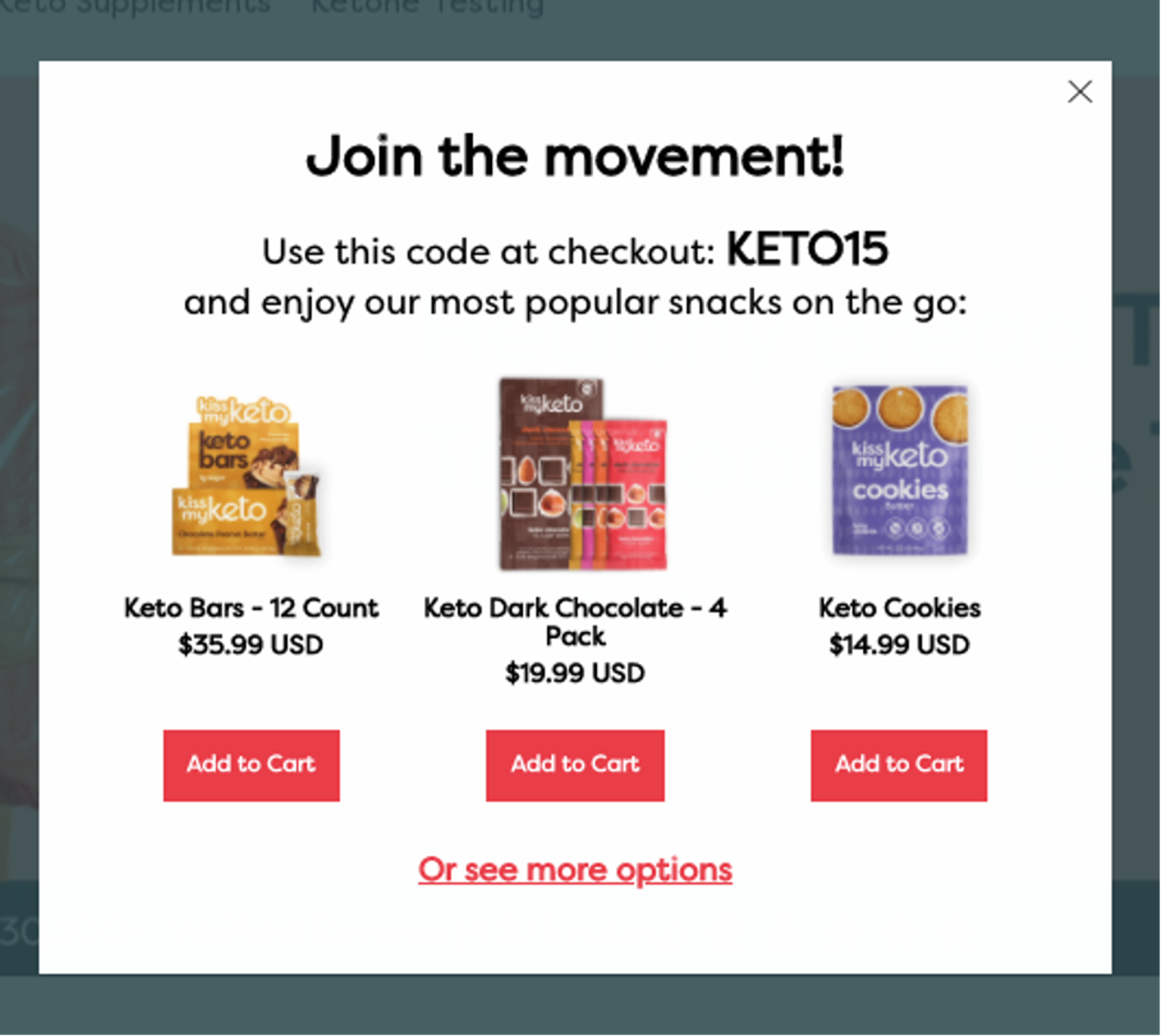 The third step of the conversational pop-ups