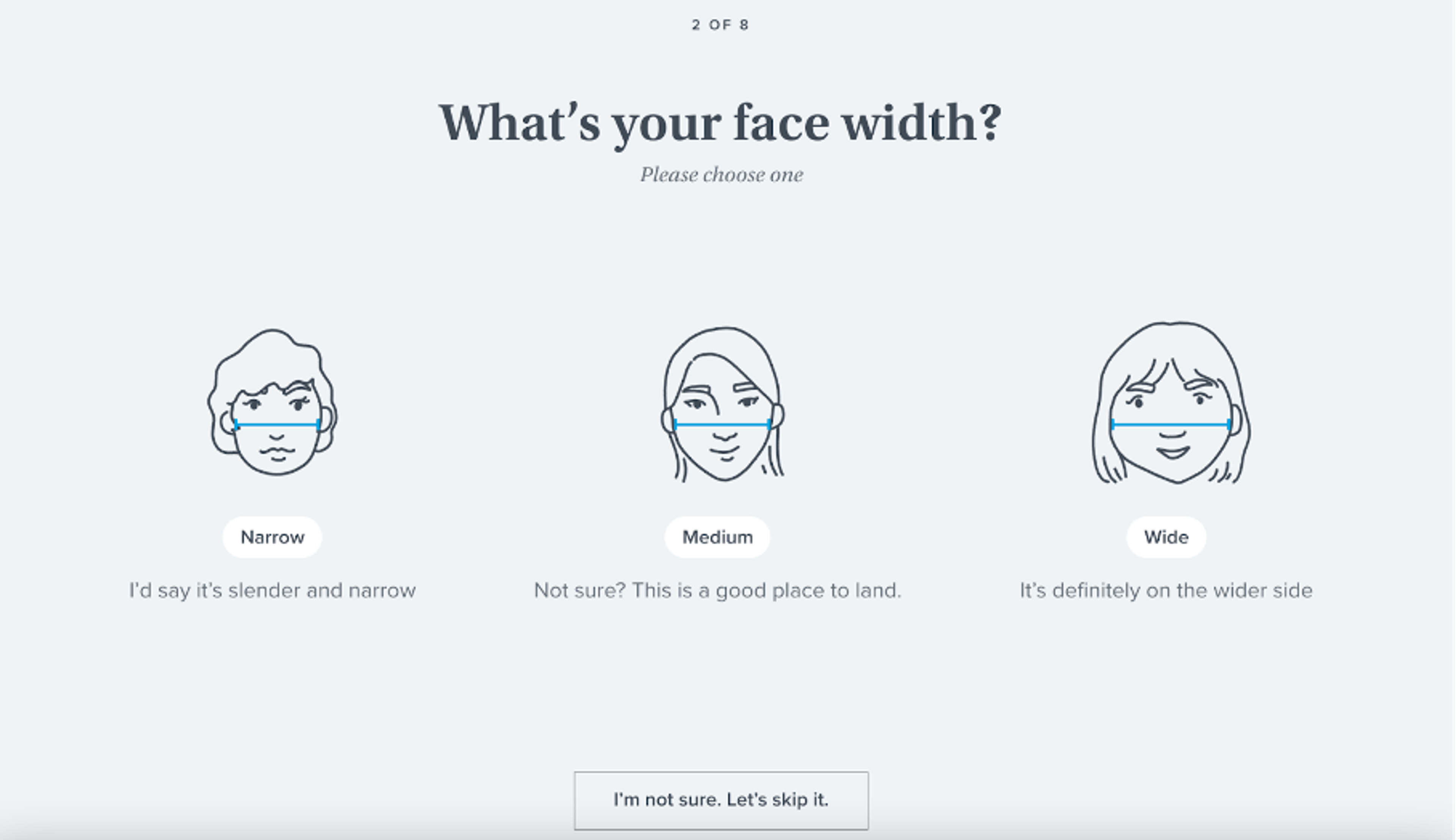 A quiz funnel from Warby Parker to improve the customer journey