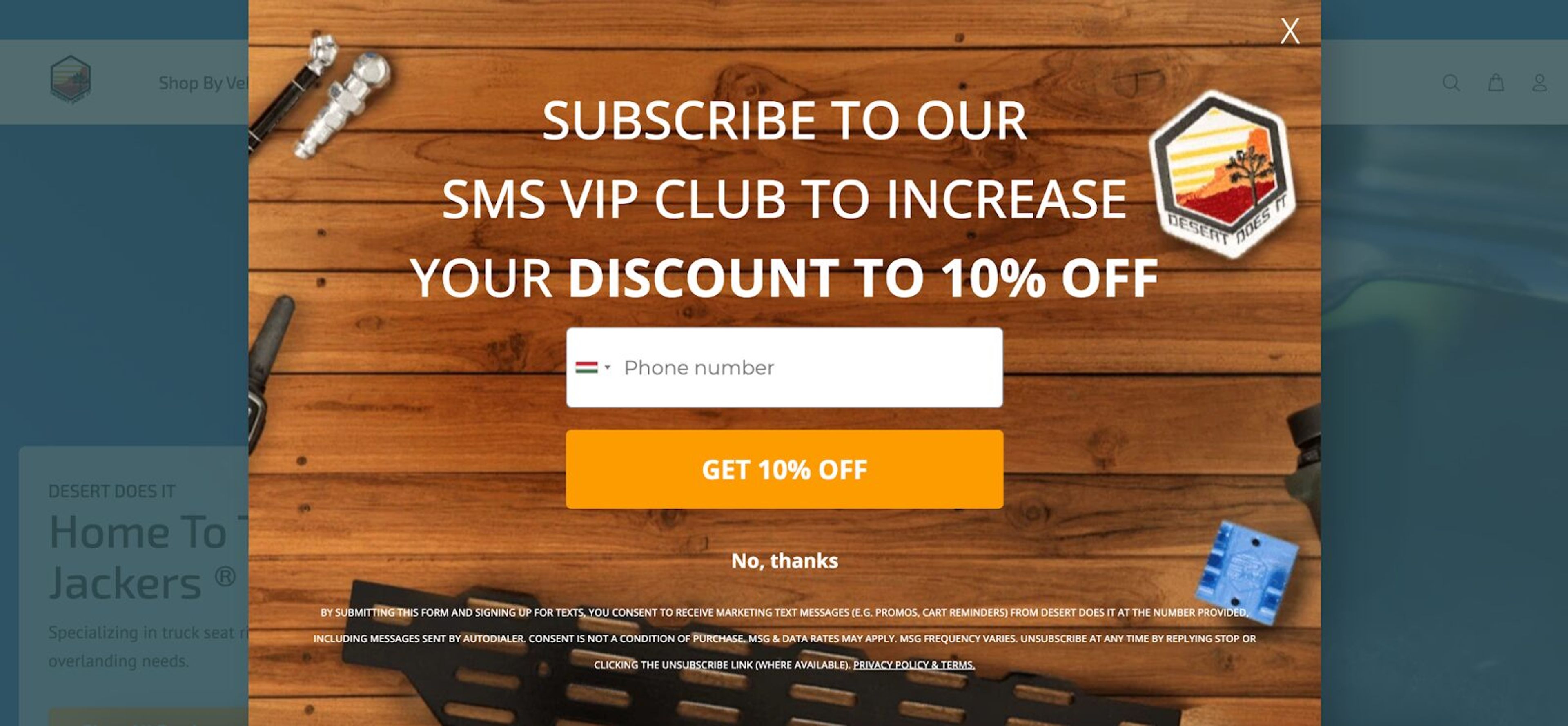 Desert Does It sms sign up