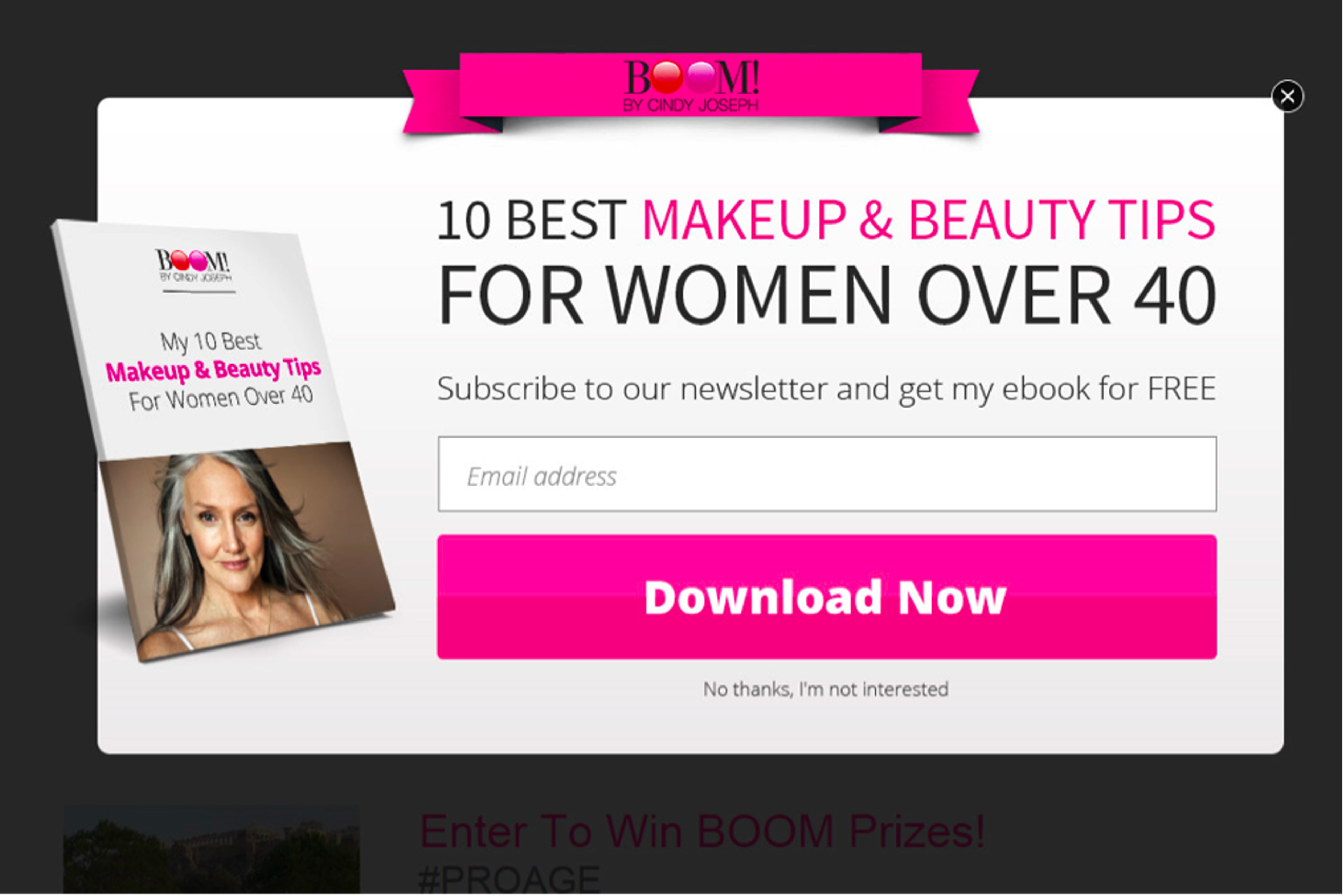 BOOM's pop-up example is attention-grabbing