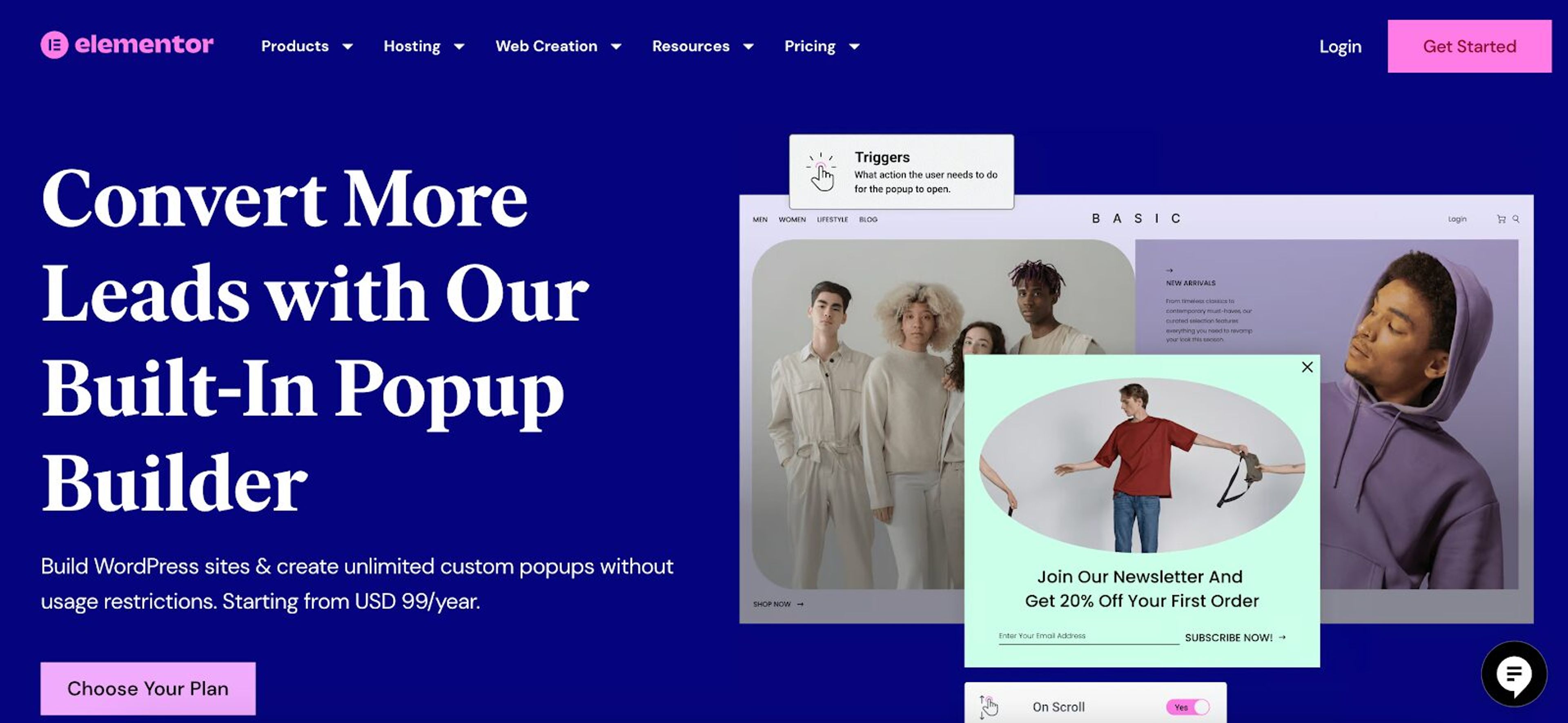 “Elementor Popup Builder, a Popup Maker alternative within Elementor, featuring unlimited customization and targeting triggers without extra cost for Elementor users.