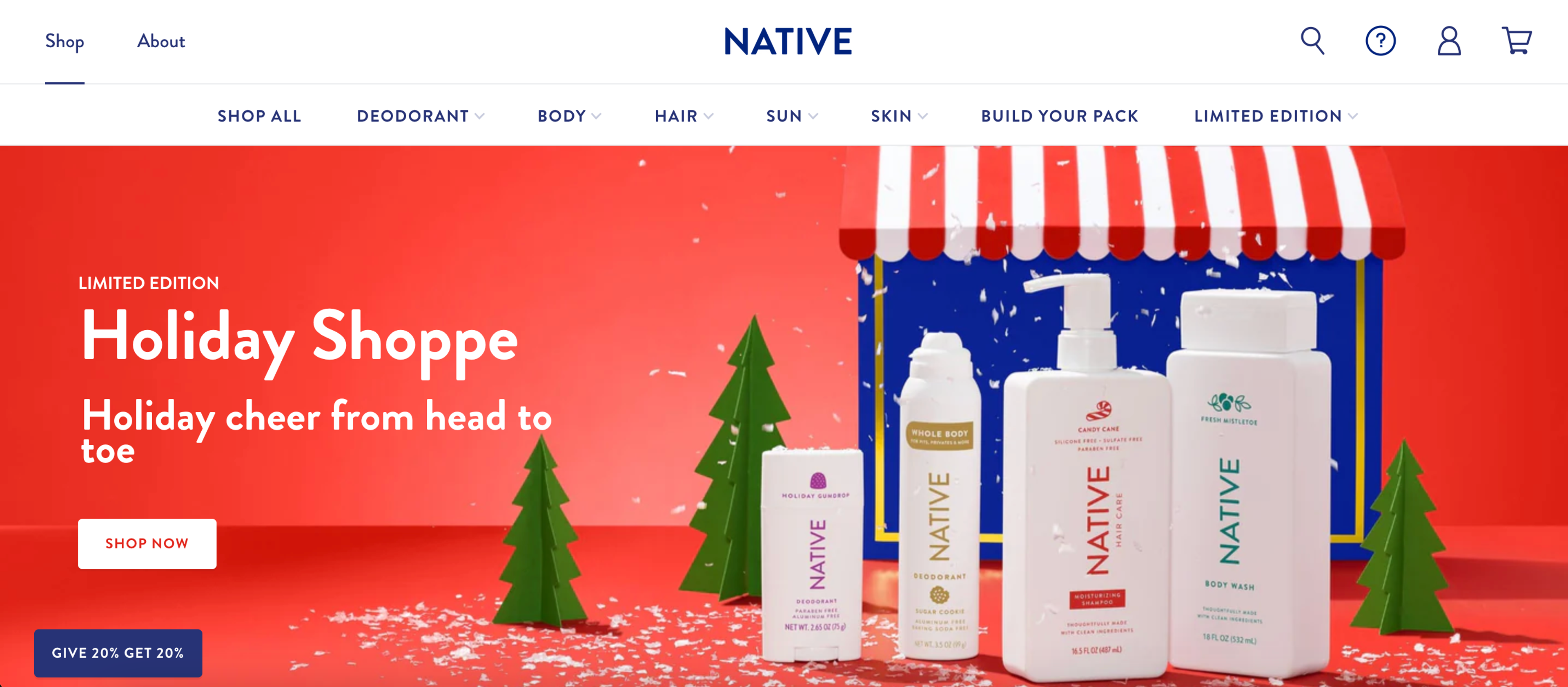Native Deodorant Shopify store