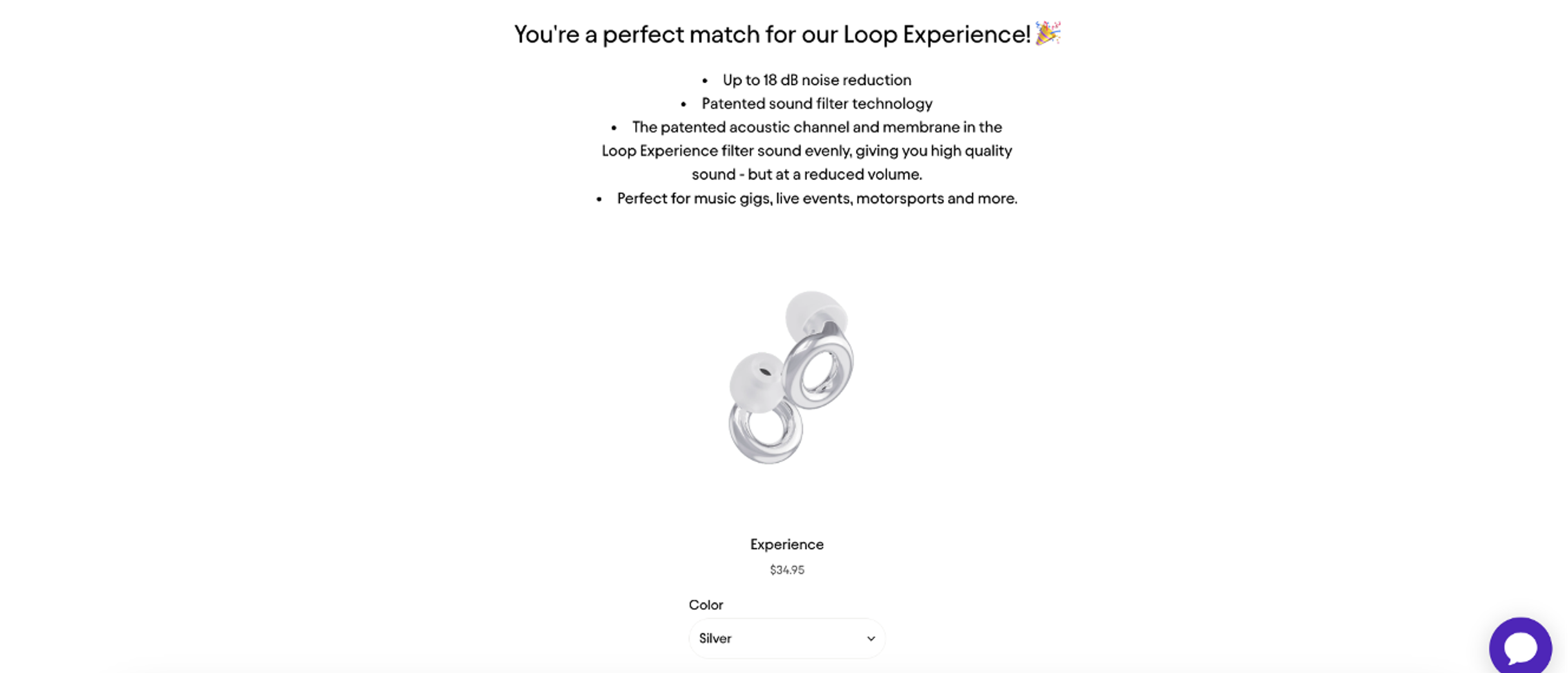 Loop Earplugs quiz with product recommendation