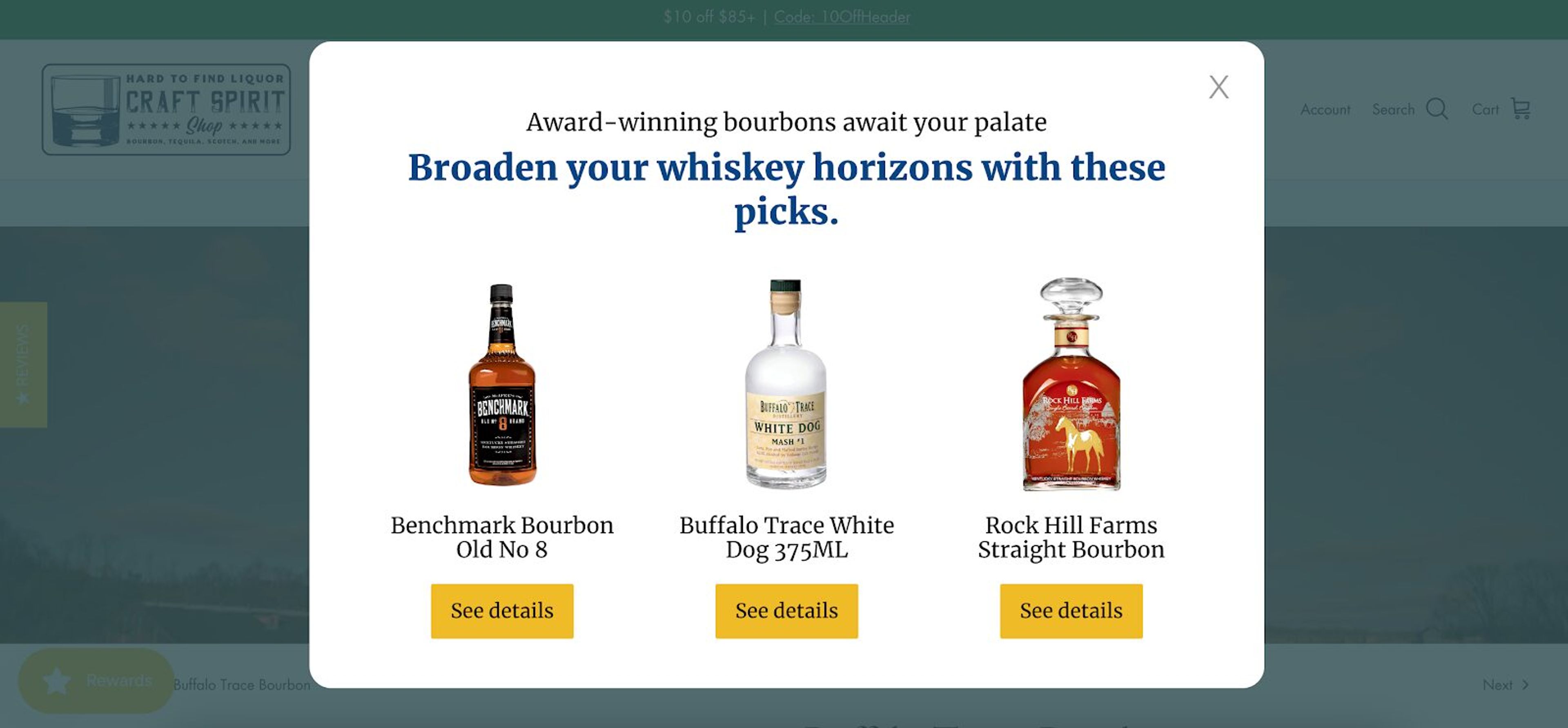 Craft Spirit Shop abandoned cart recovery tactic is offering personalized product recommendations on the same page.