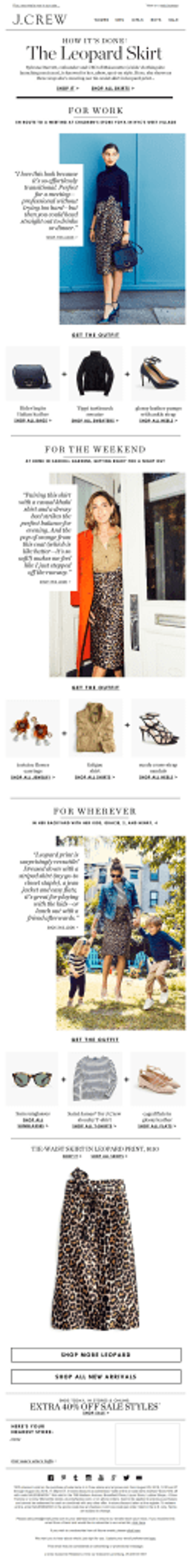 Promotional email example from J.Crew