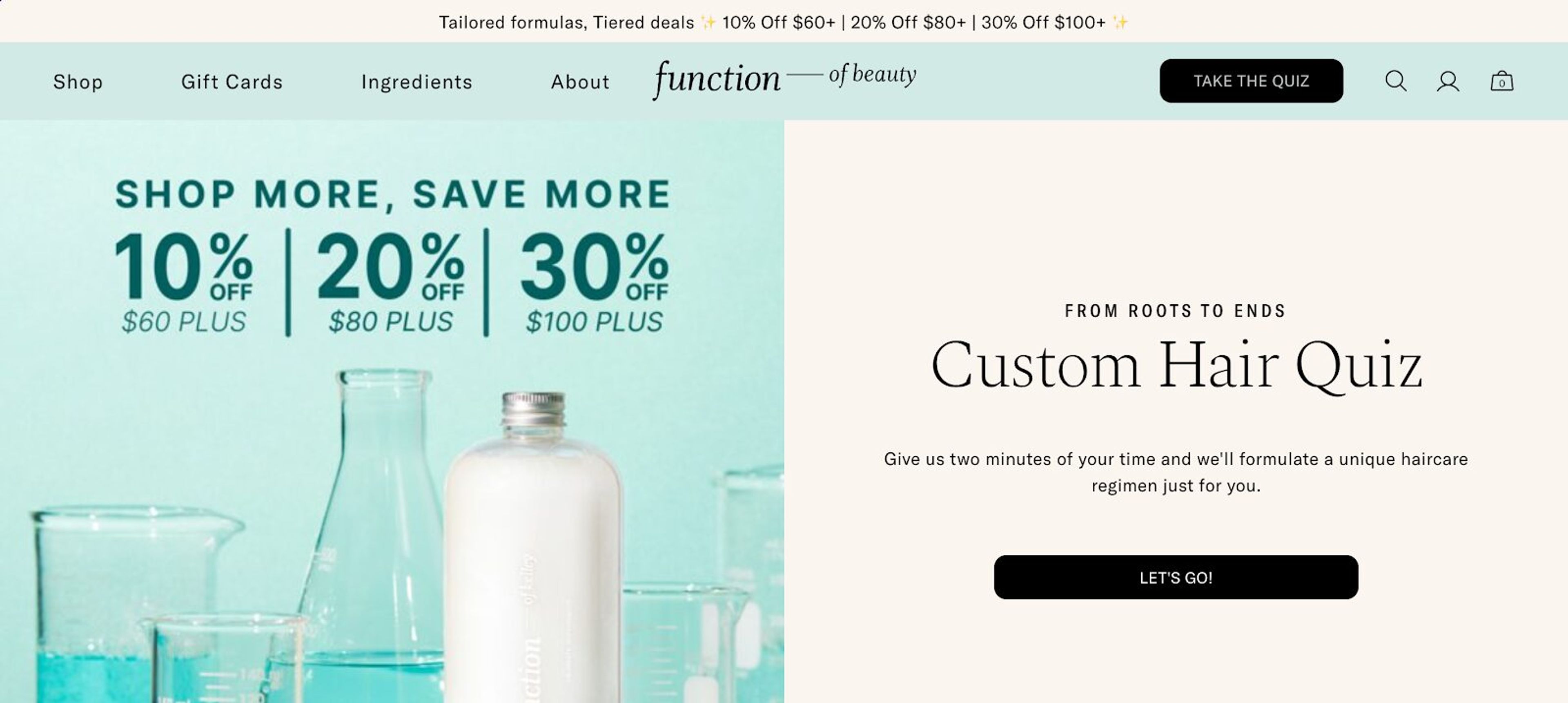 Function of Beauty enhance customer engagement with product customization.