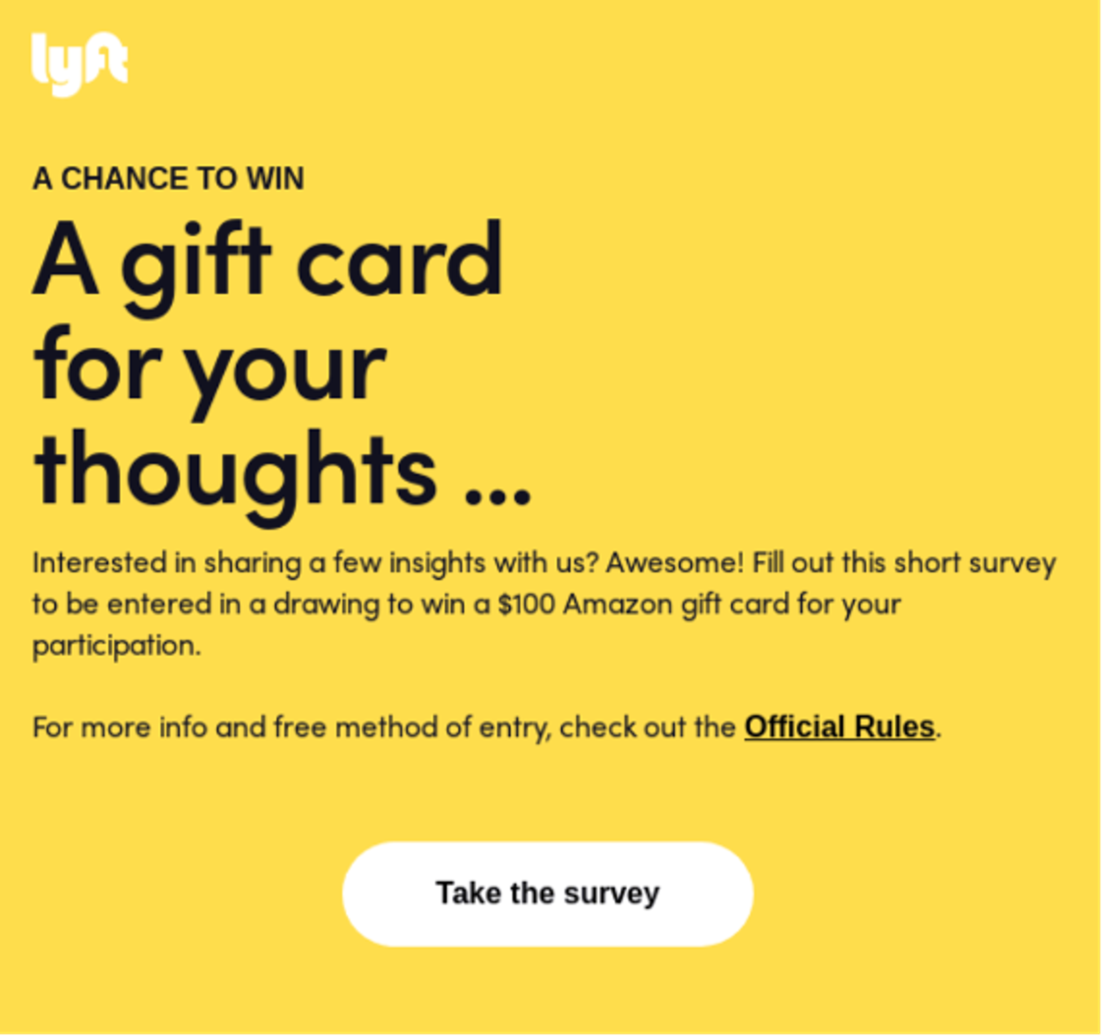 Lyft newsletter idea, asking for feedback from readers