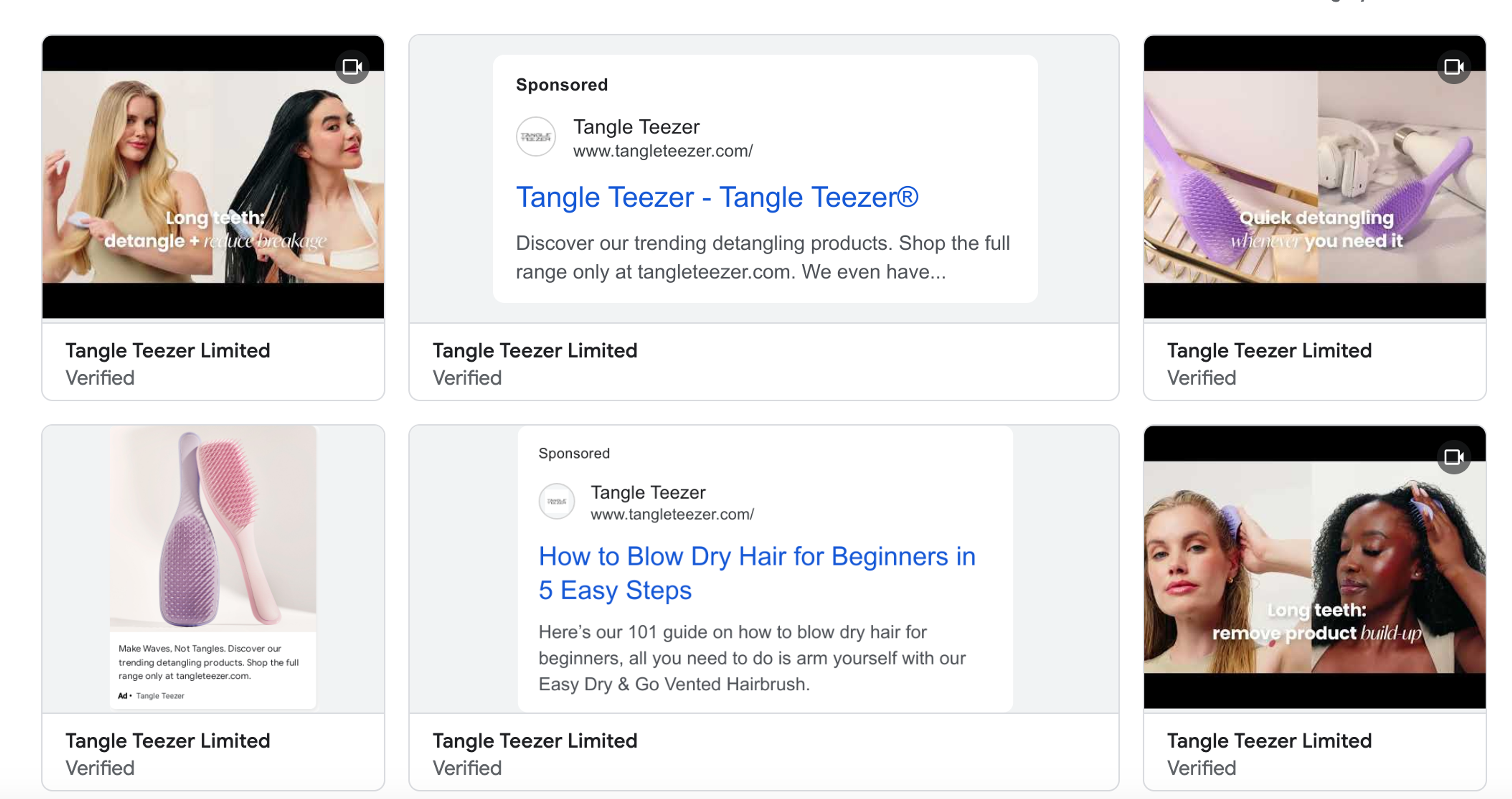 Tangle Teezer Google ads