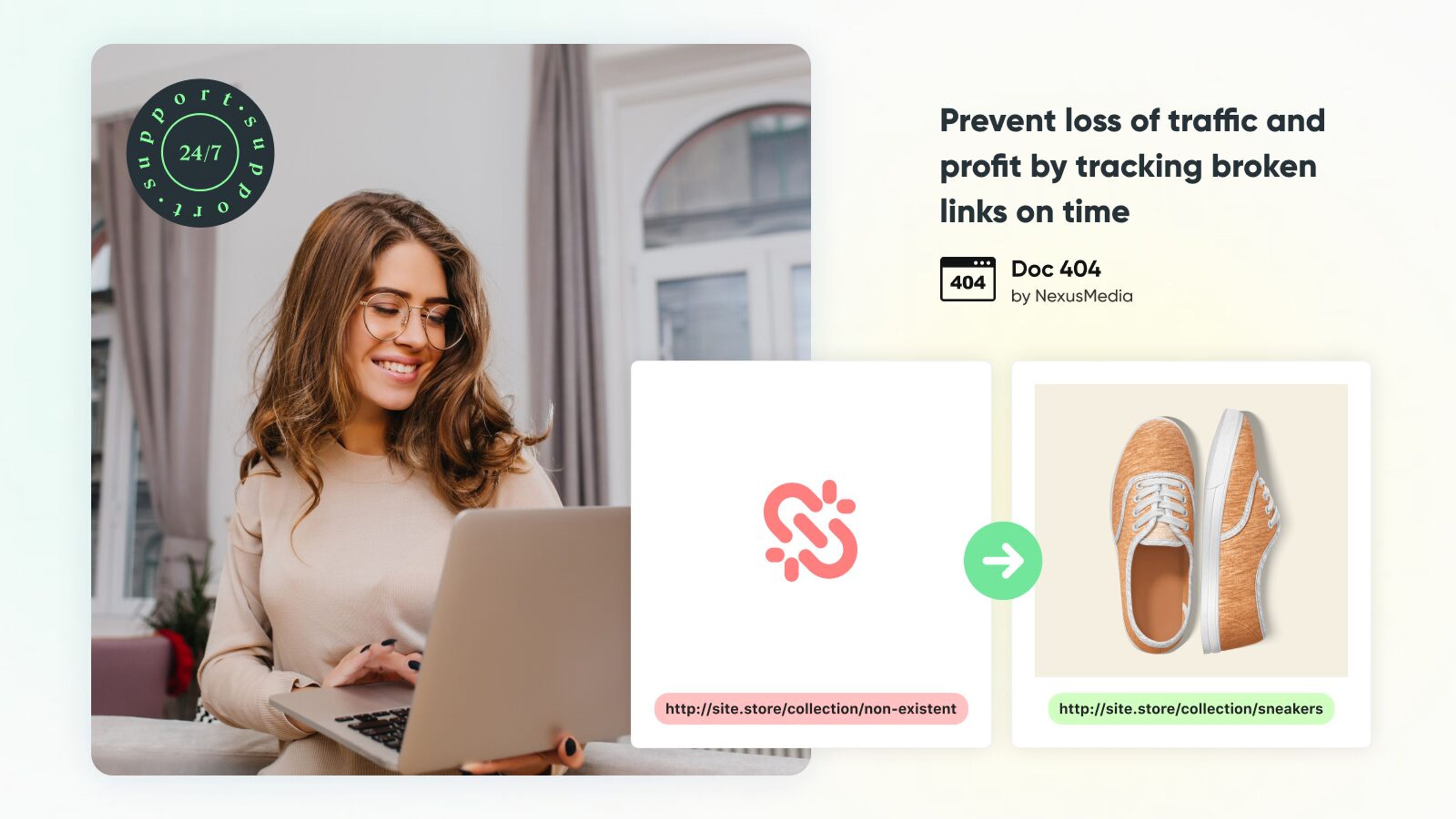 Doc 404 is a redirect and broken links repair Shopify app.