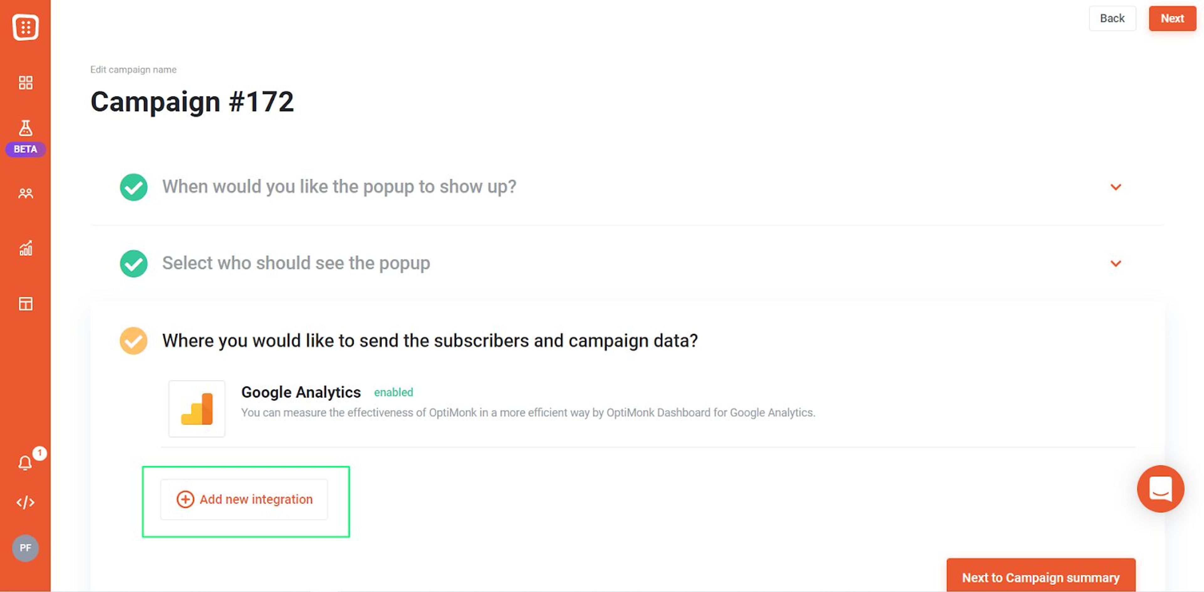 Connect your OptiMonk and GetResponse account