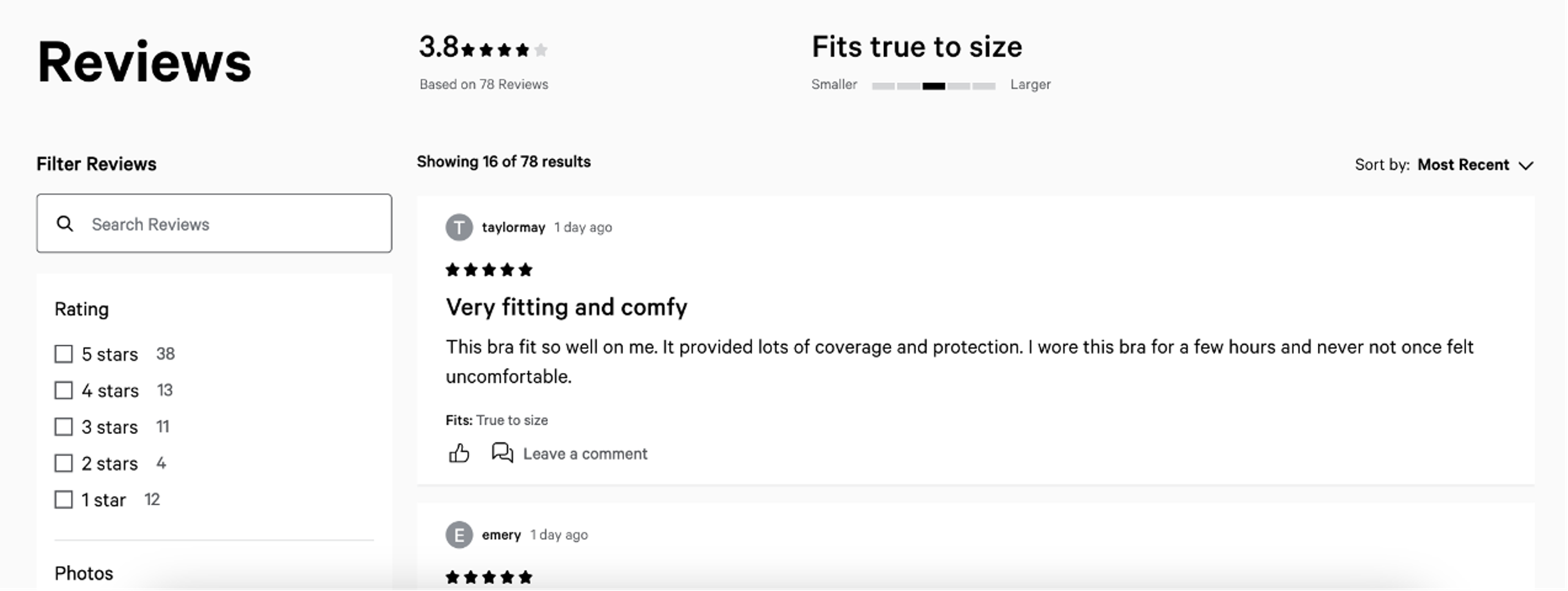Lululemon reviews on product page