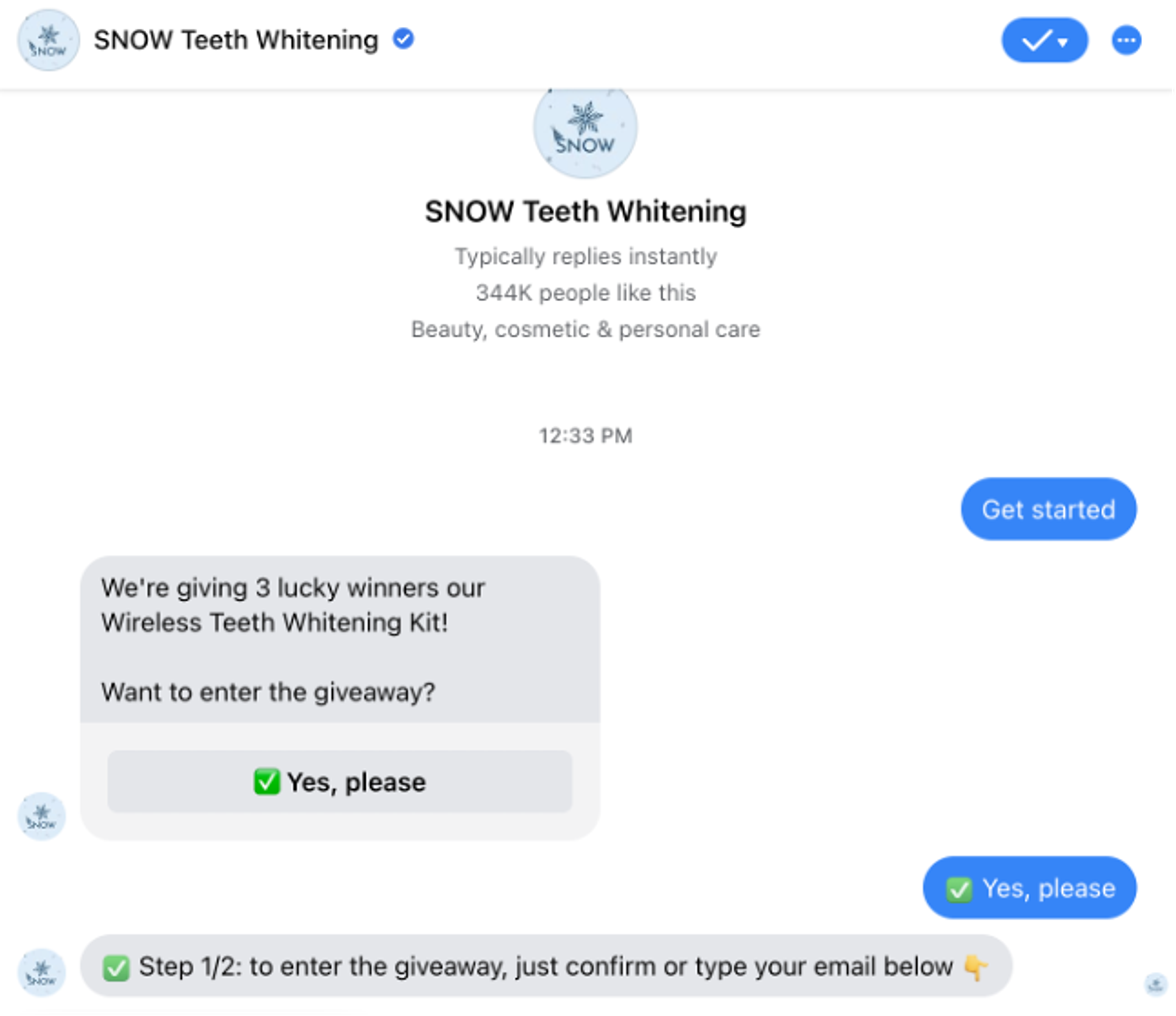 SNOW®’s Facebook Messenger lead generation campaign
