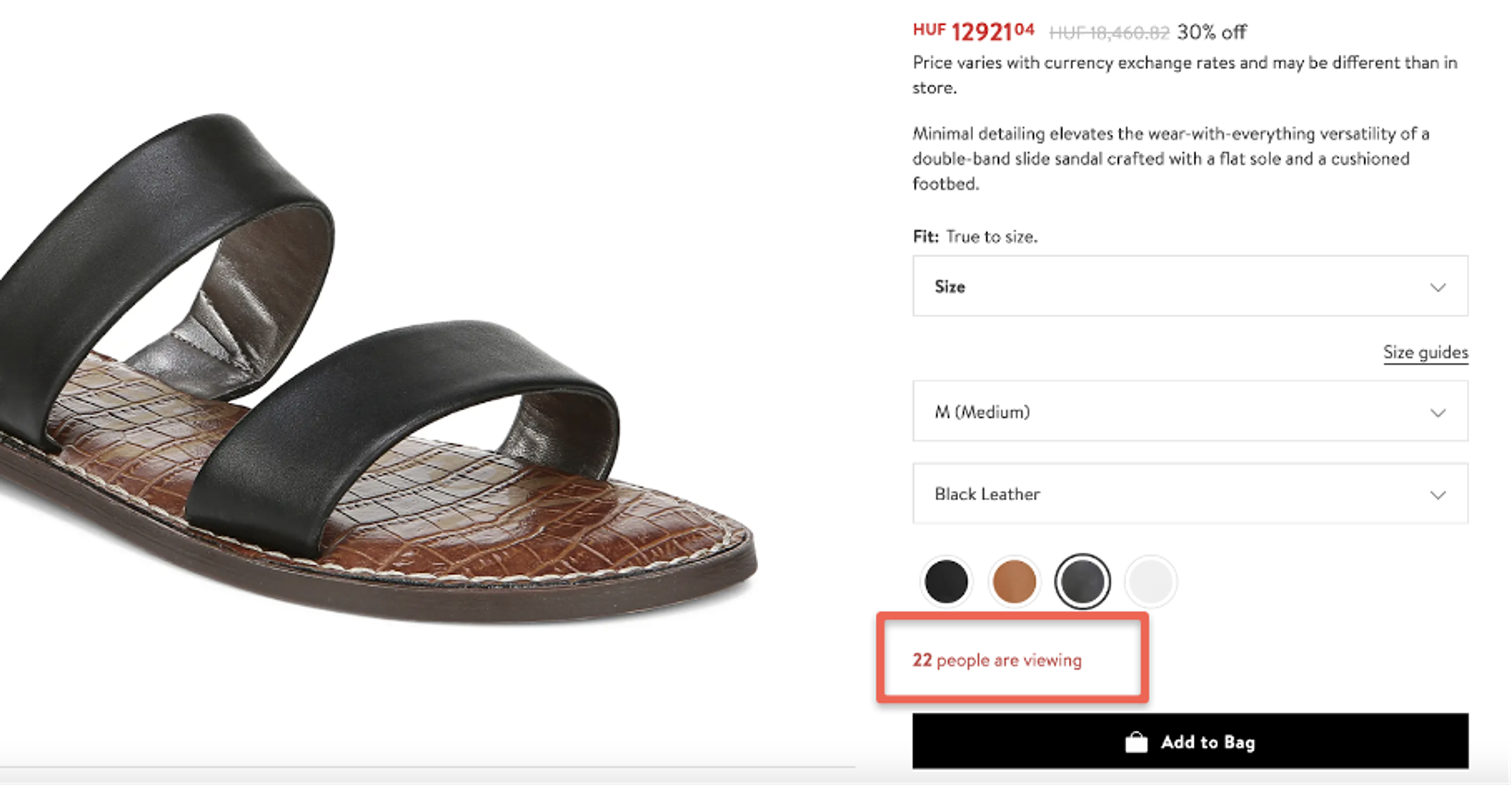 Showing how many people are viewing a product is great social proof