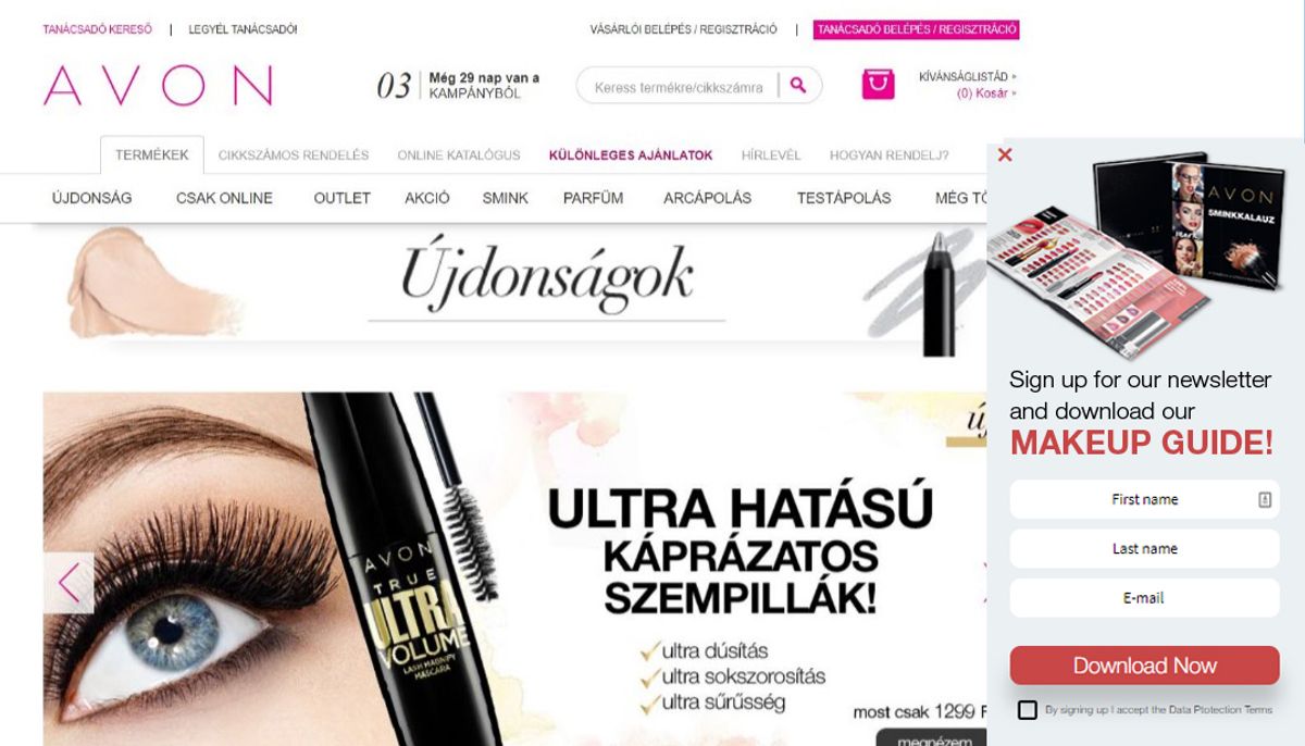 Avon newsletter list building sidemessage