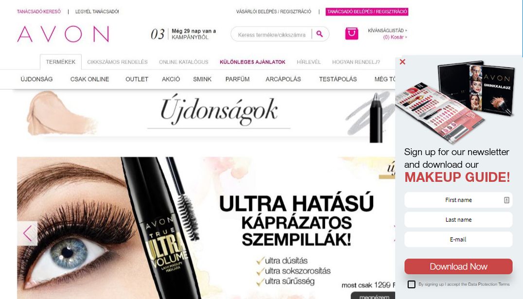 Avon newsletter list building sidemessage