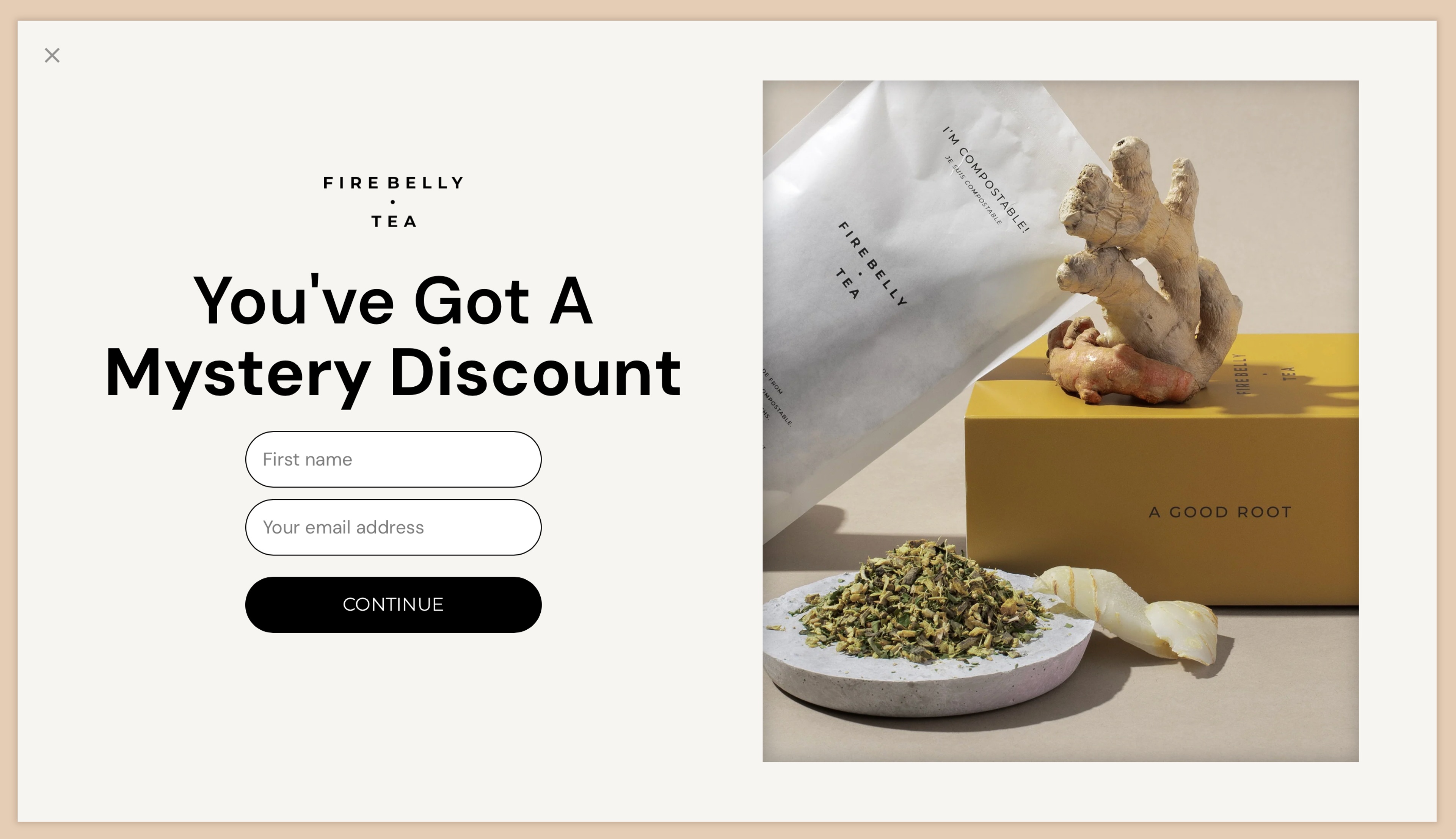 Popup asks for your email address and phone number in two separate steps
