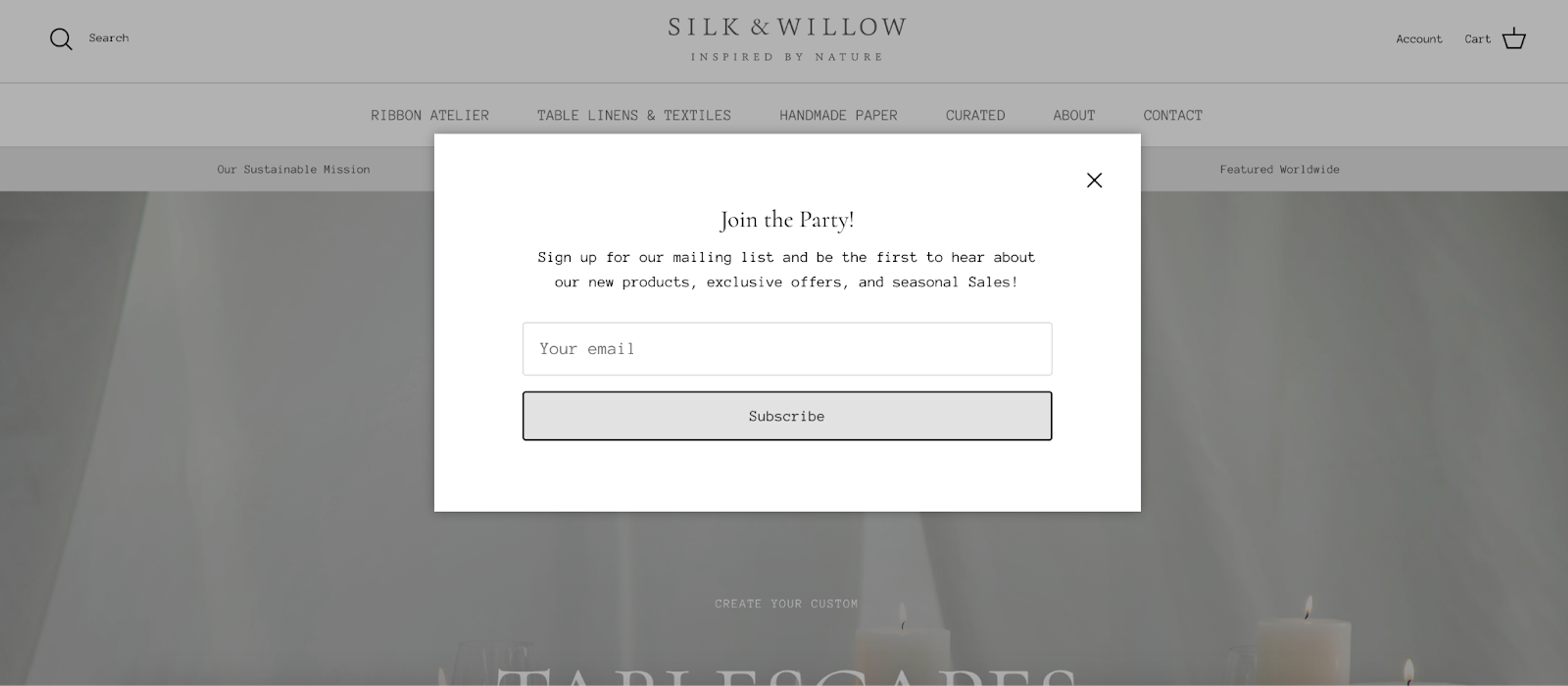 Silk &amp; Willow signup page is the art of minimalism.