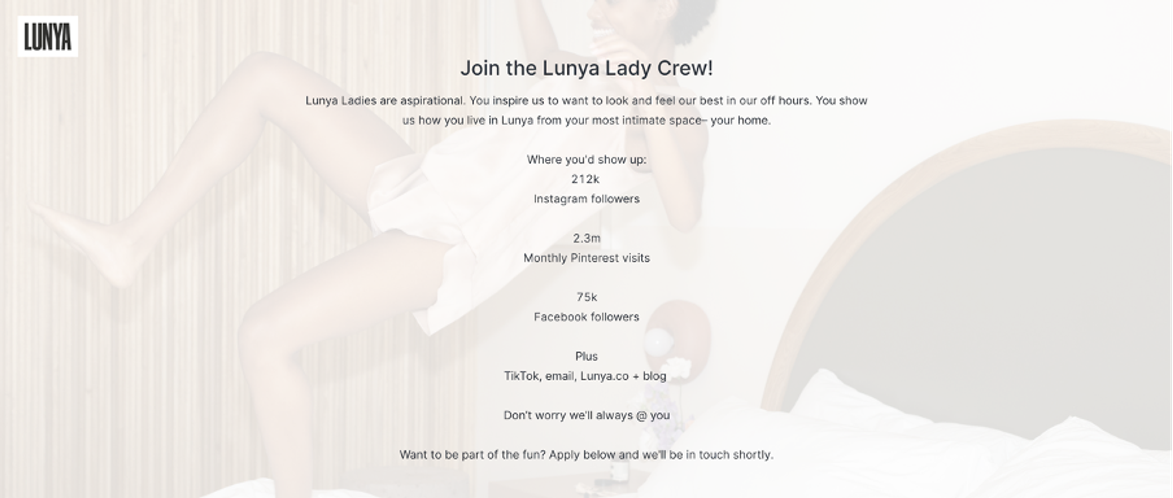 Lunya ambassador program