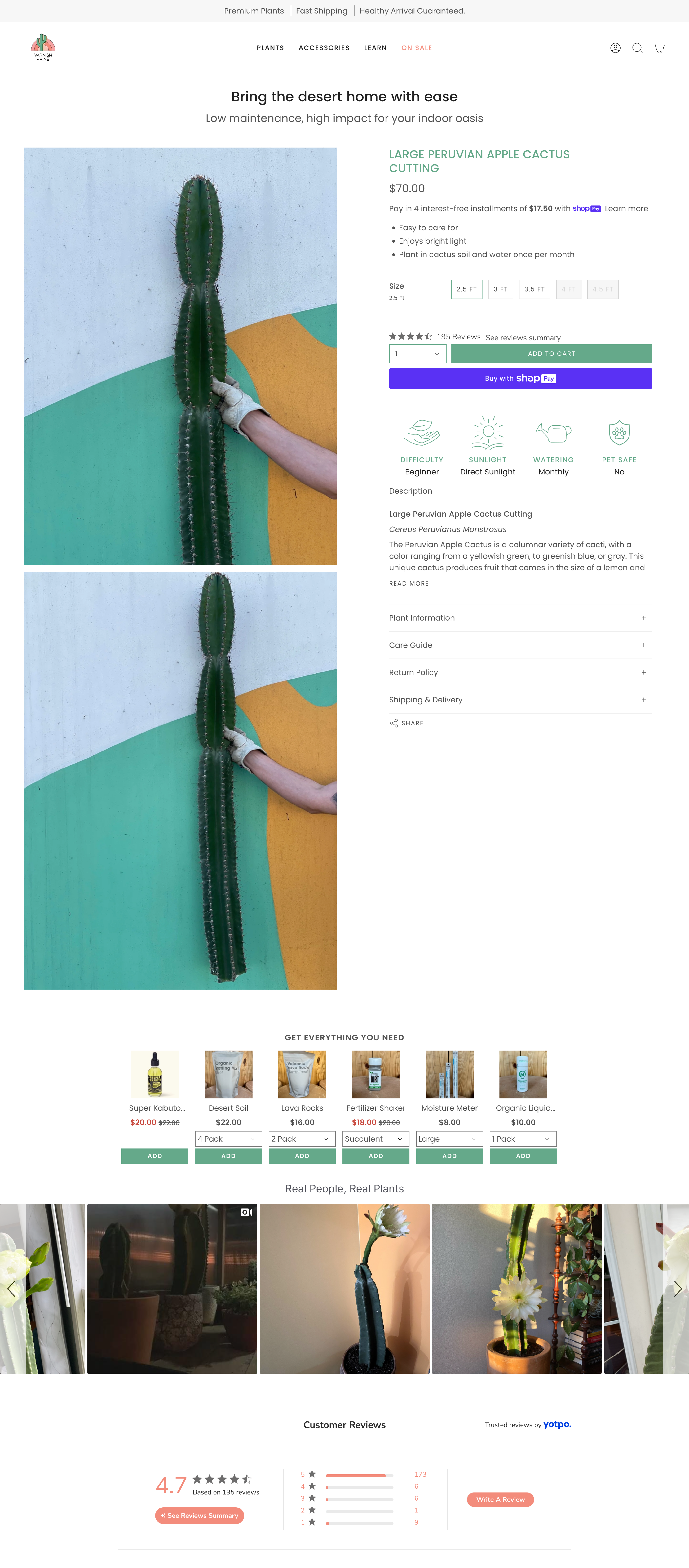 Varnish &amp; Vine has a great featured image and a customer review section in their online store.