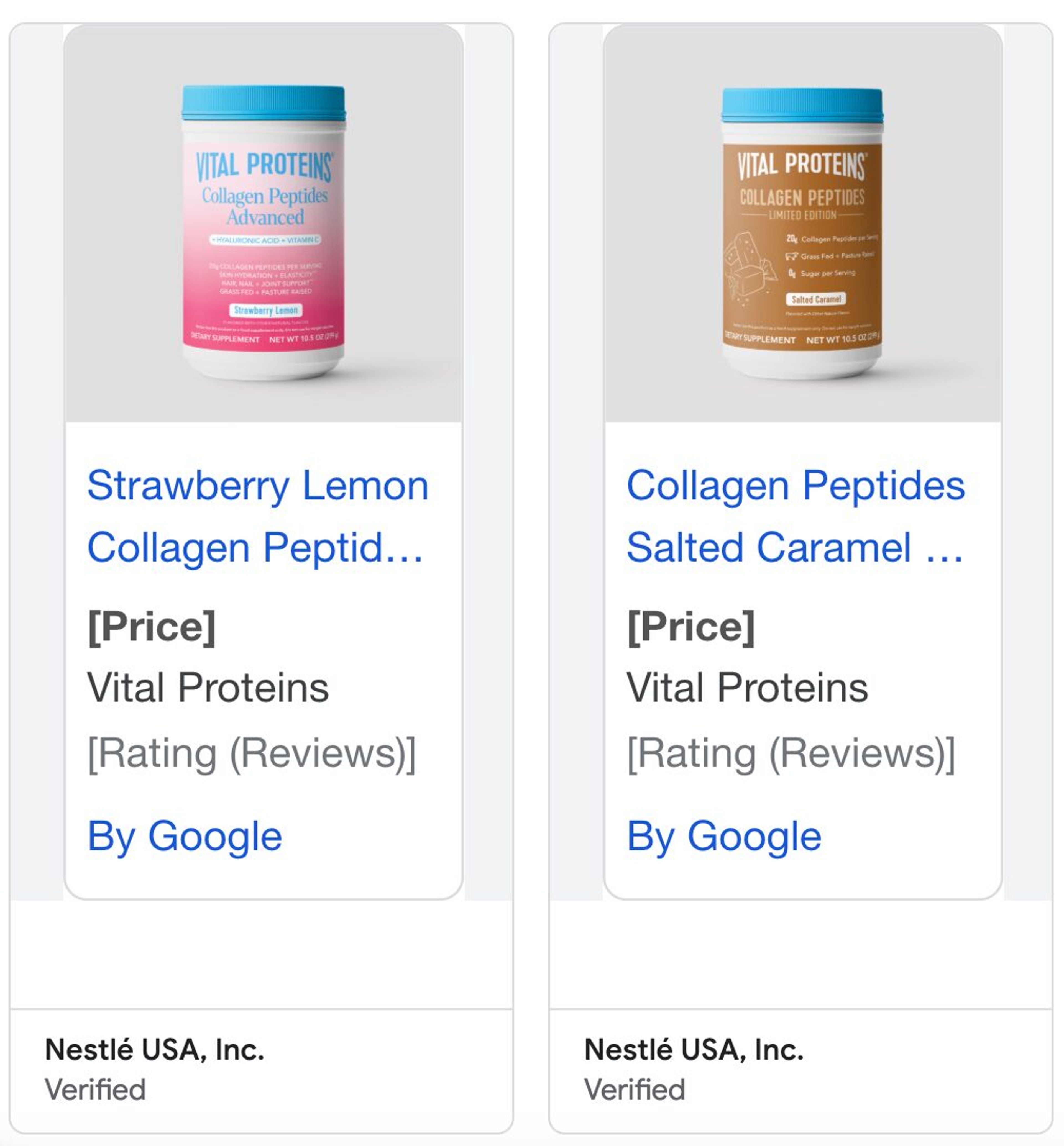 Vital Protein Google ads