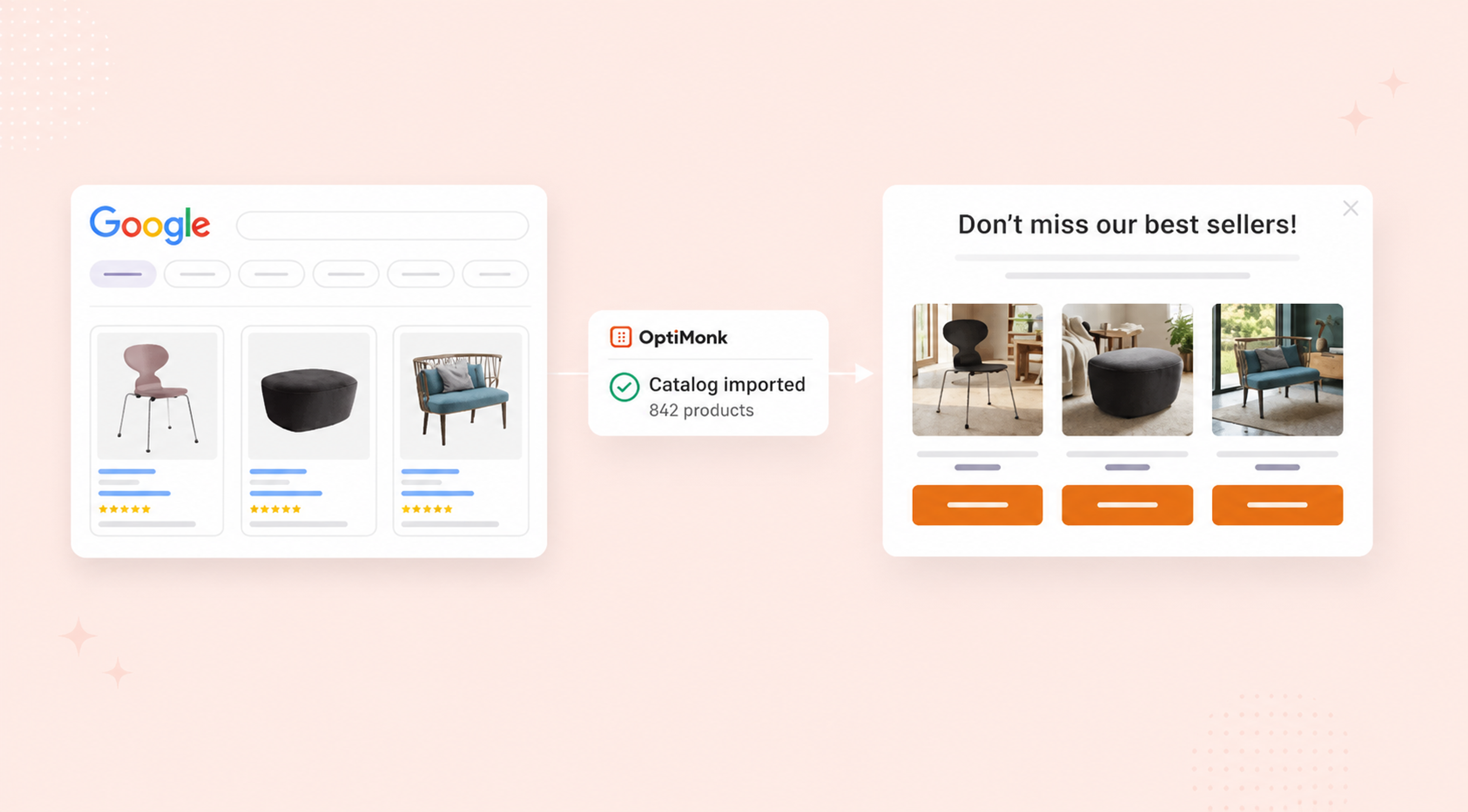 Google product feed integration for product recommendations