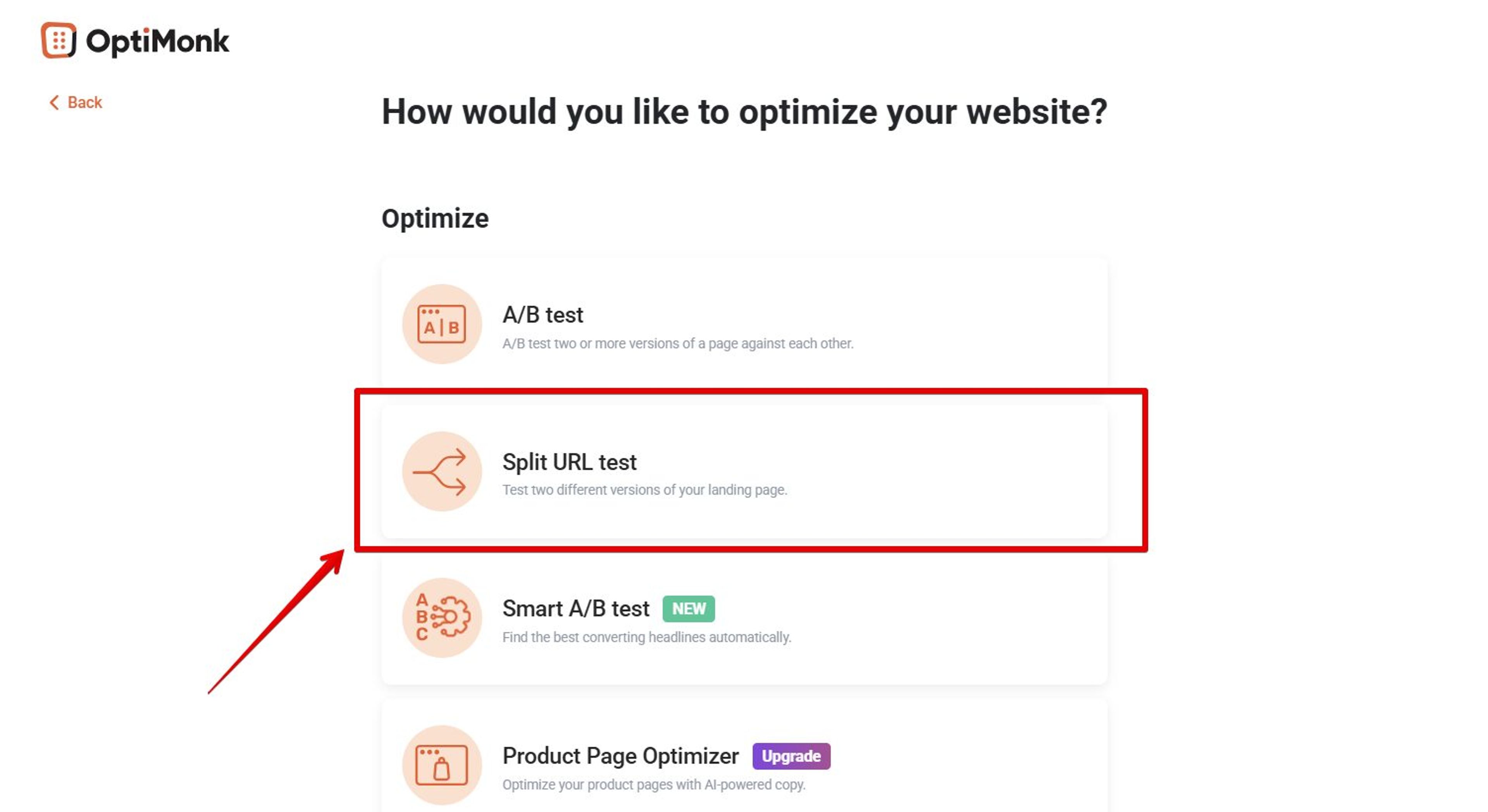 Split URL ab testing