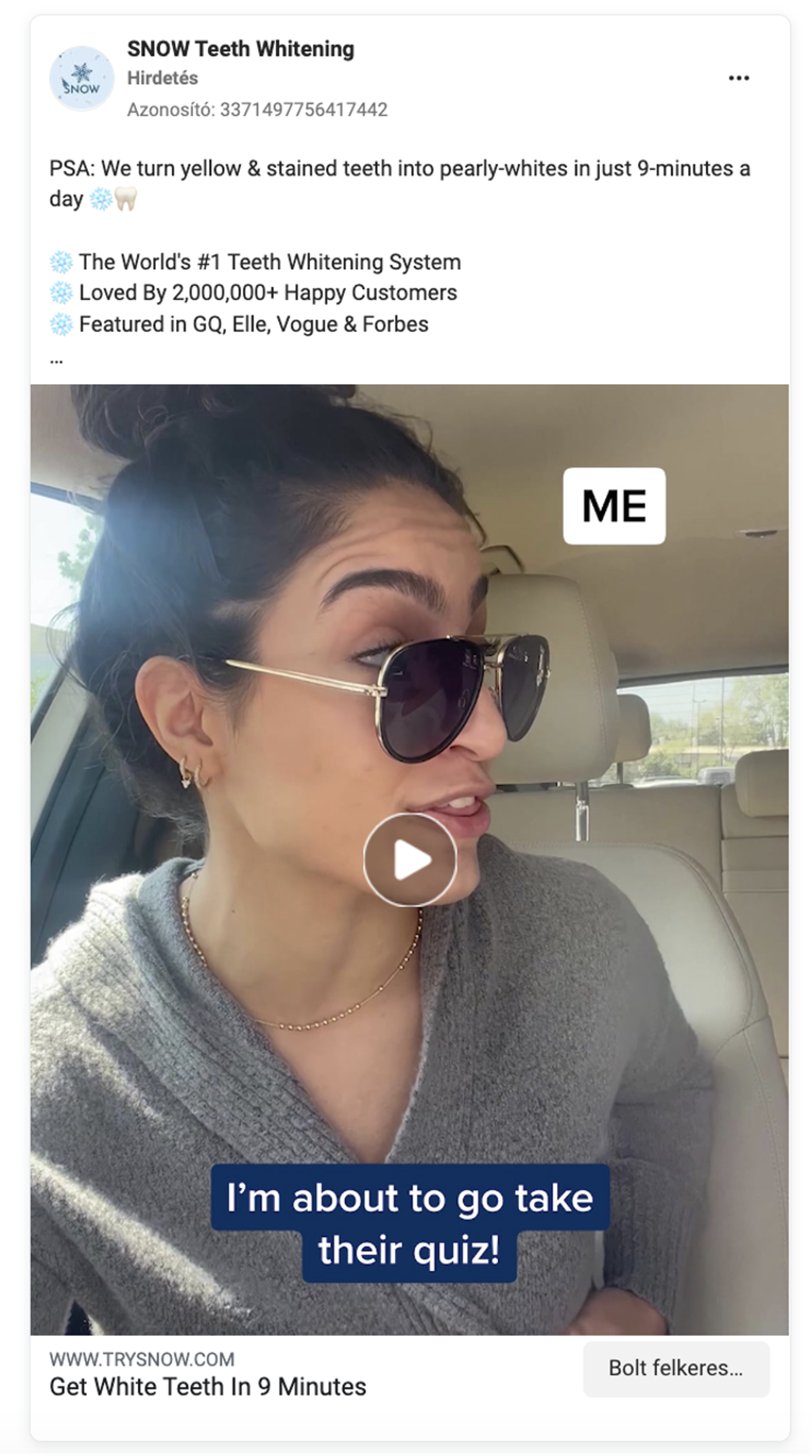 SNOW®’s Facebook ads highlight the benefits of their product