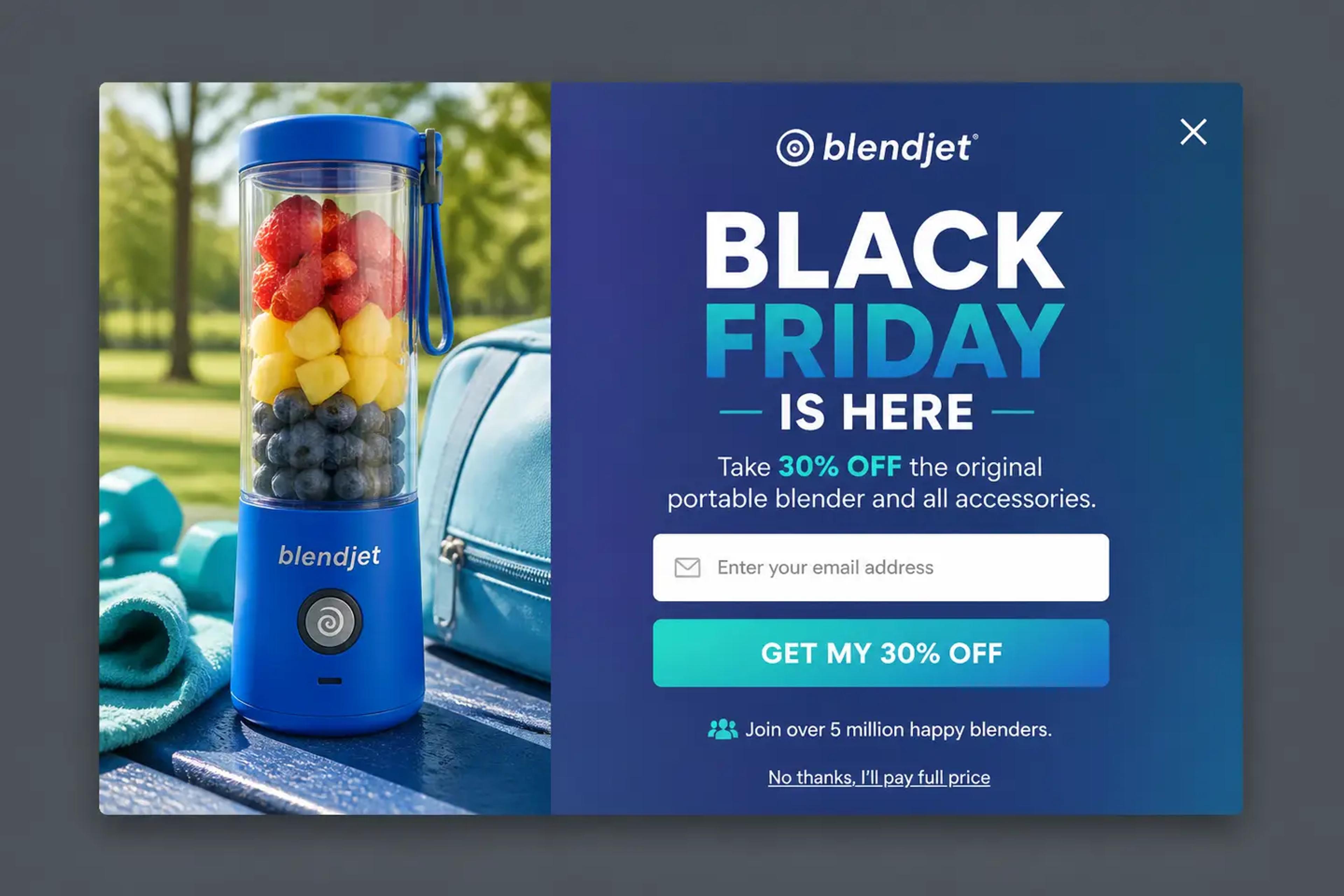 black friday popup with social proof