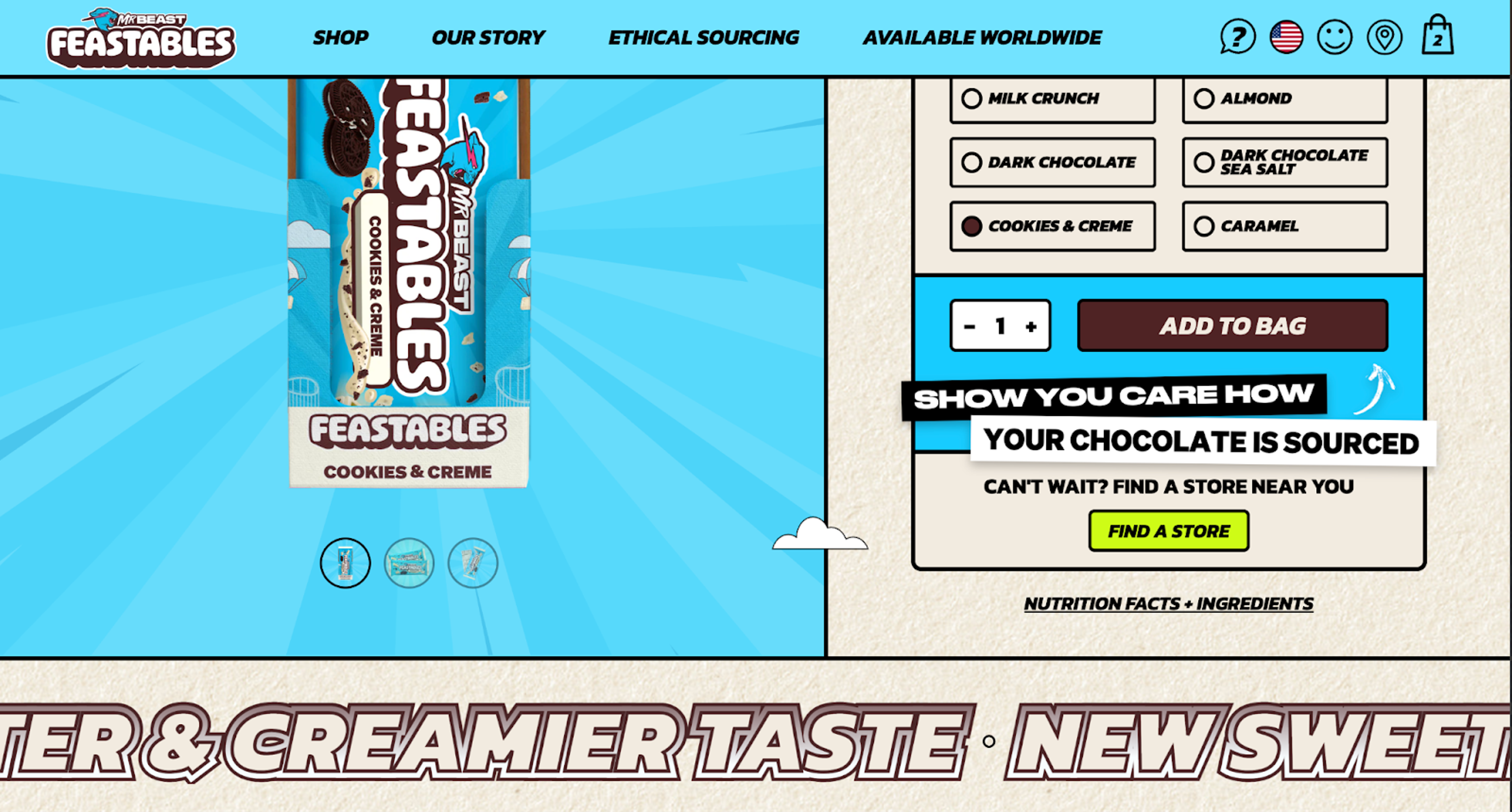 Feastables Product Page