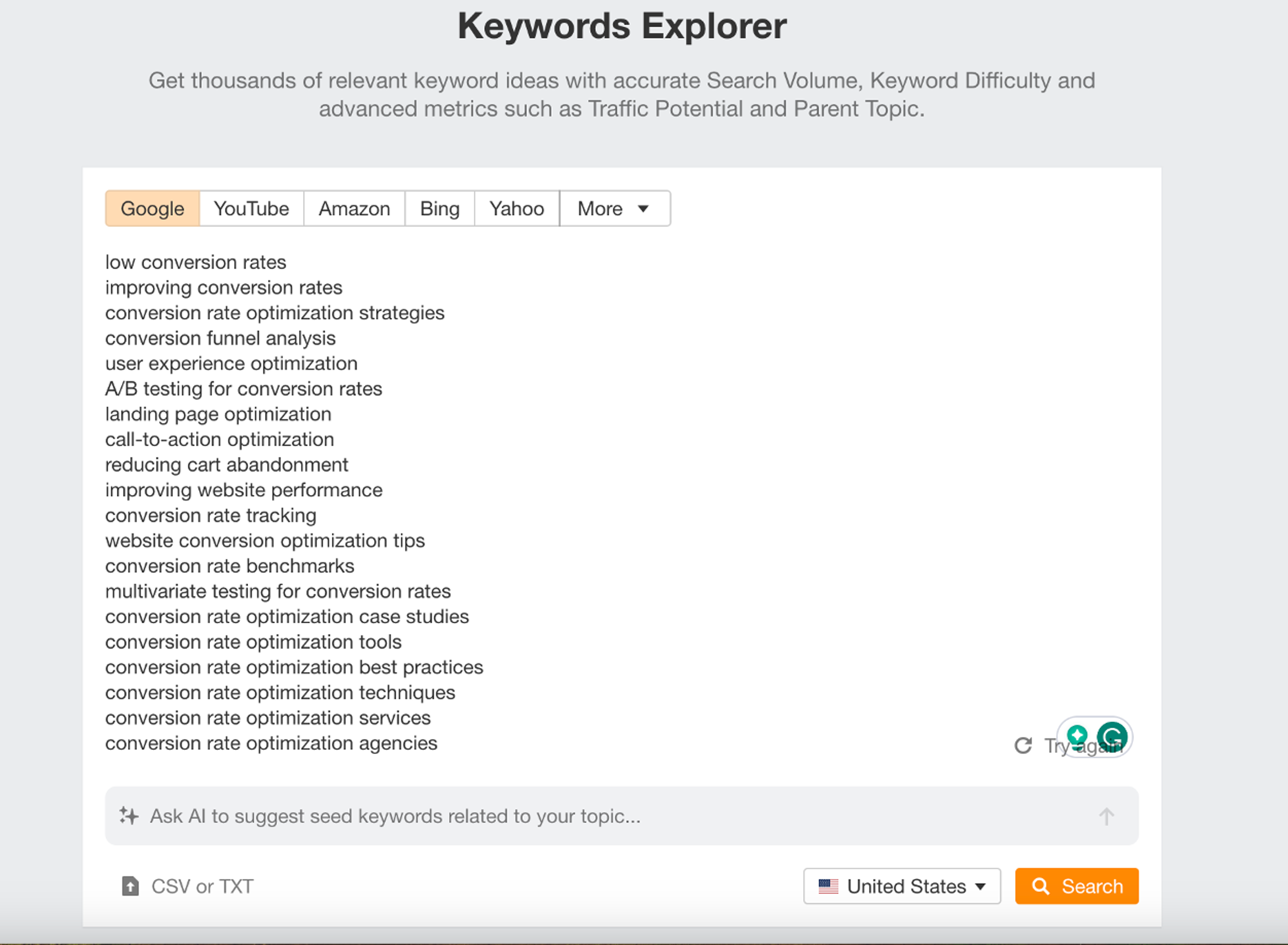 Ahrefs AI tools for keyword research