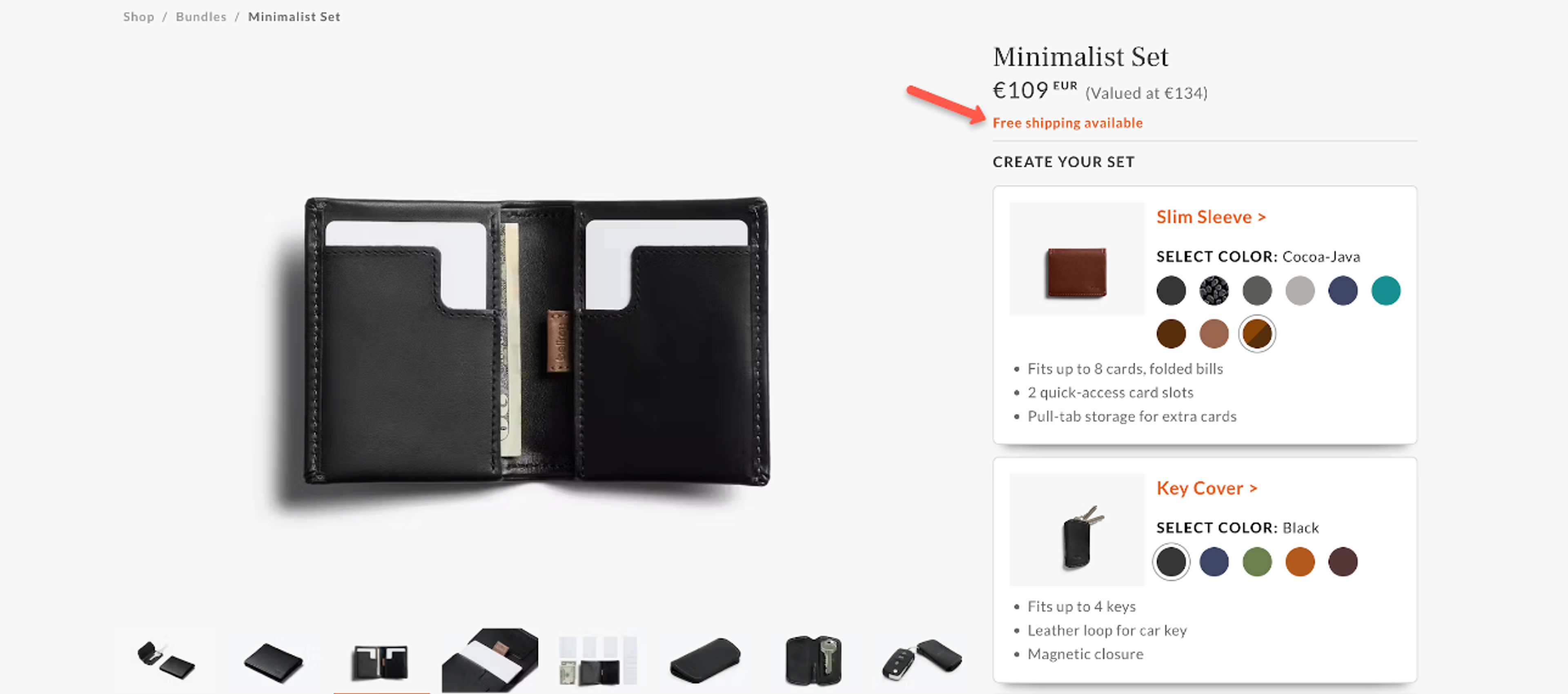 Bellroy product page examples