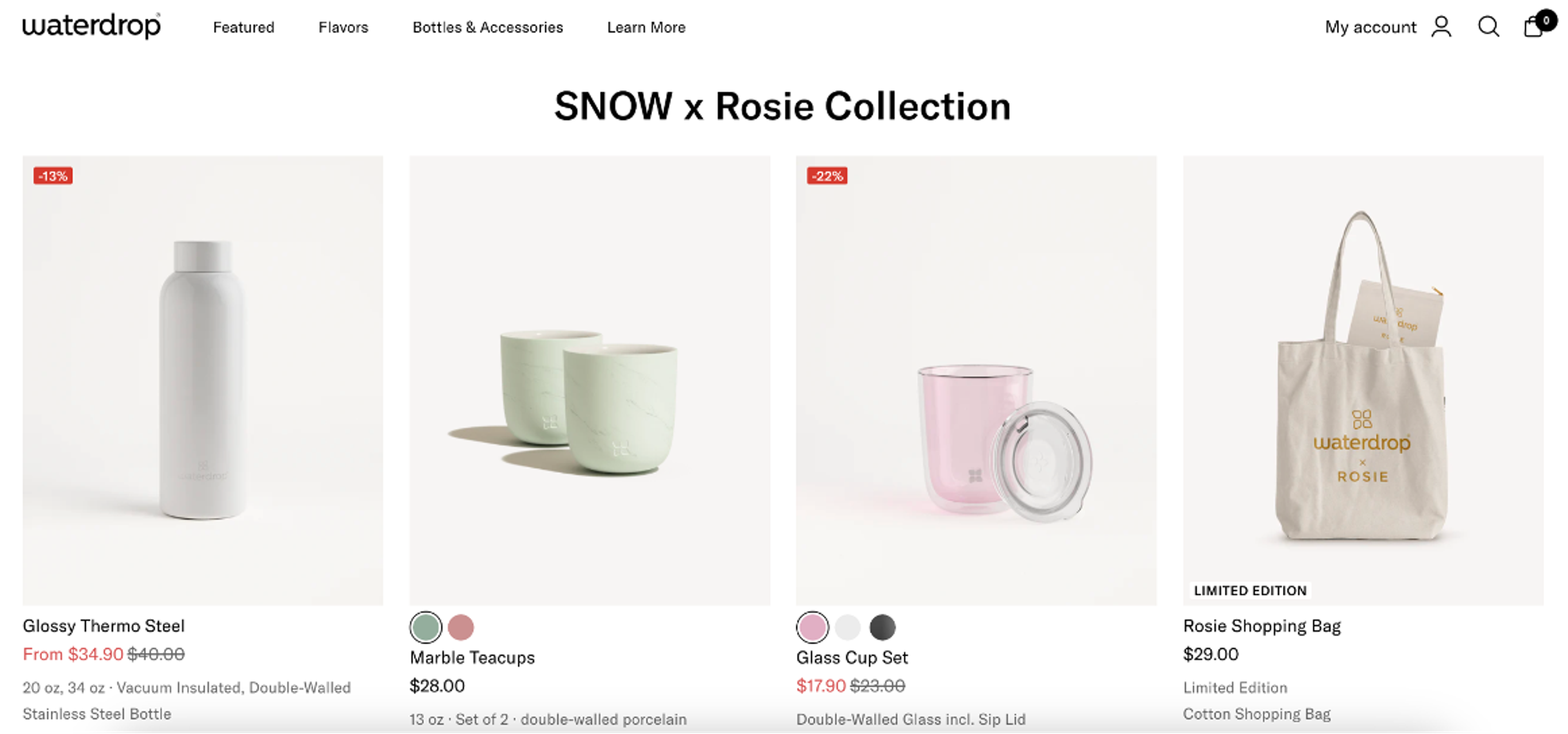 Waterdrop collaboration with Rosie Huntington-Whiteley