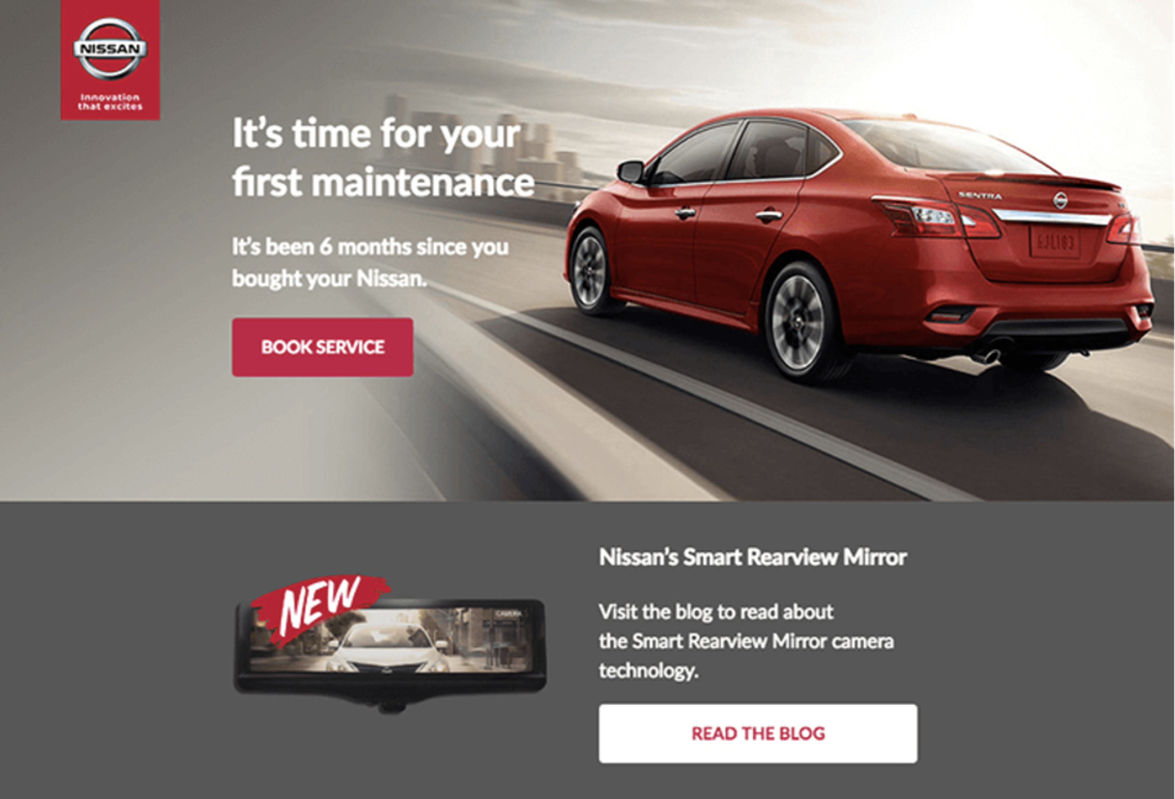 Nissan automated emails for service email reminder