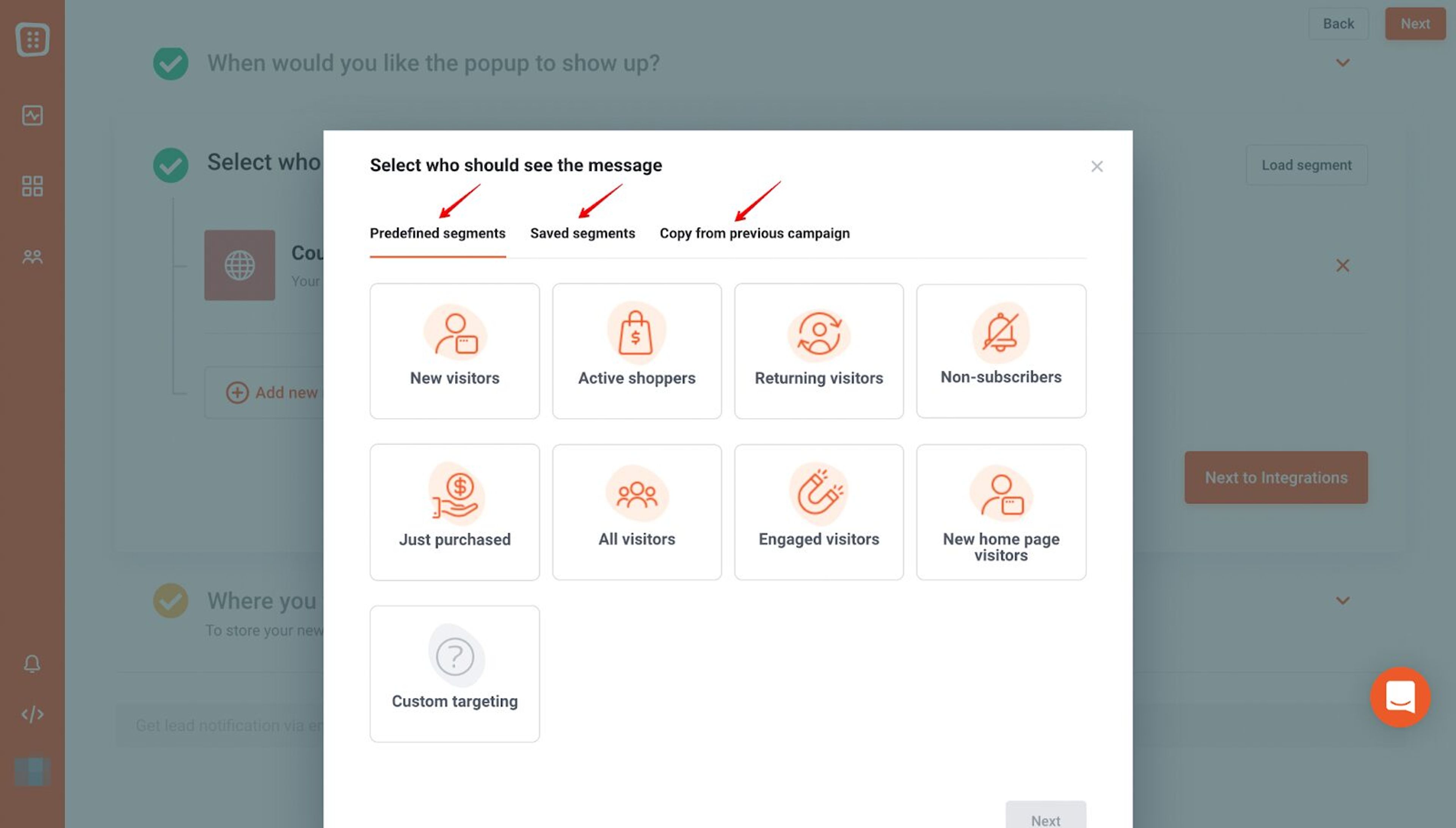 Test different audiences and segment visitors.